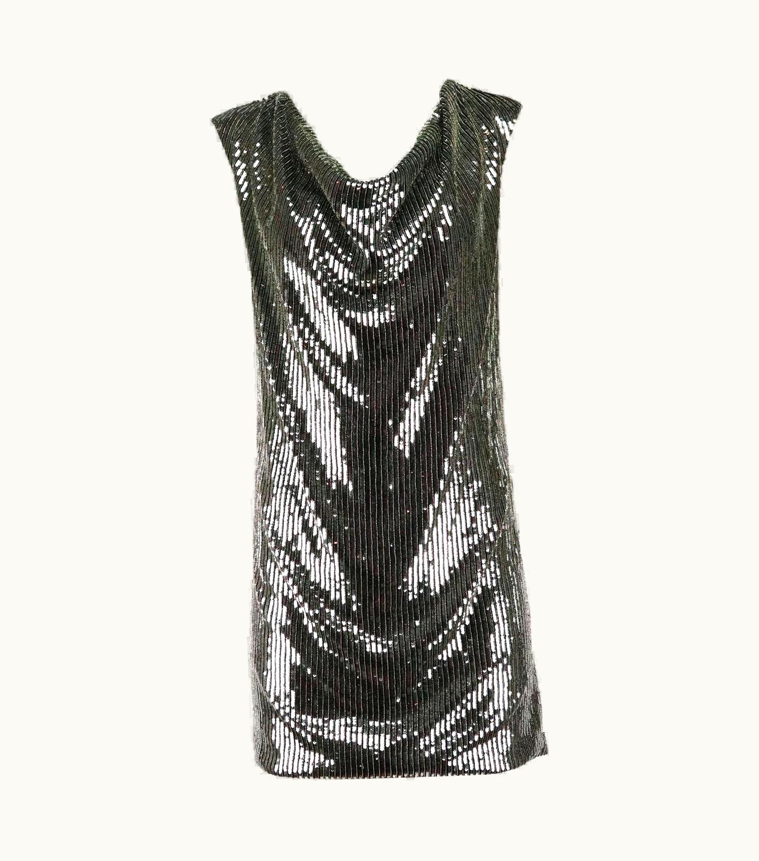 Saint Laurent Saint Laurent Sequin Embellished Silk Mini Dress Uk