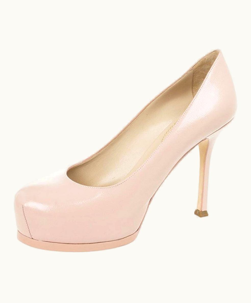 Saint Laurent Saint Laurent Paris Pink Leather Tribtoo Platform Pumps UZ0583830