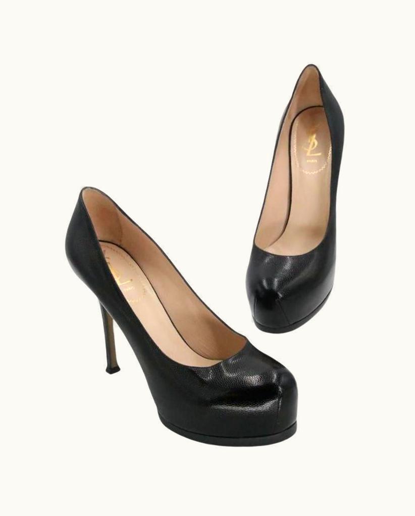Saint Laurent Saint Laurent YSL Embossed Patent Double-Platform Pumps 39.5 Sl-s0929p-0293