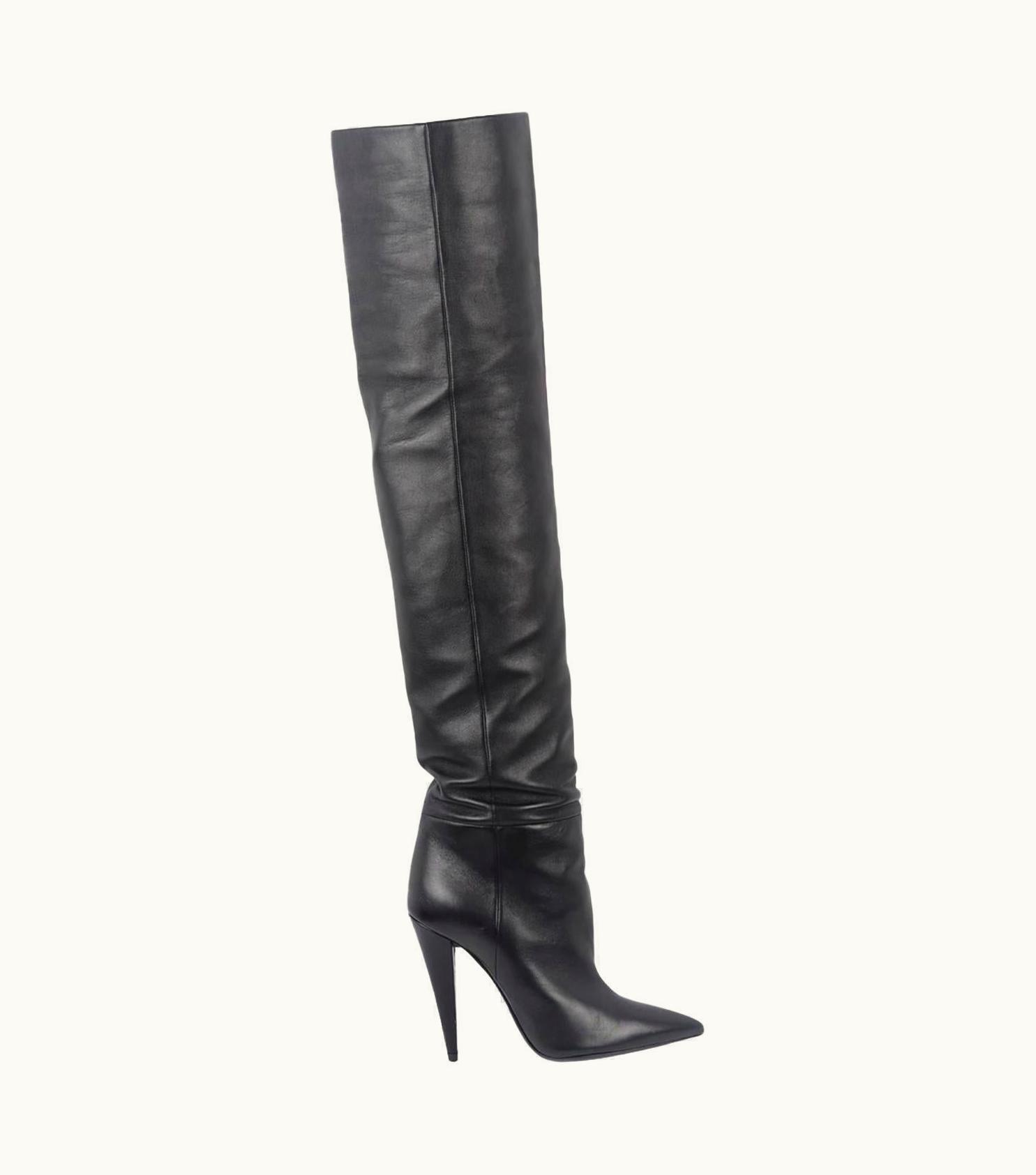 Saint Laurent Saint Laurent Leather Over The Knee Boots Eu 38 Us