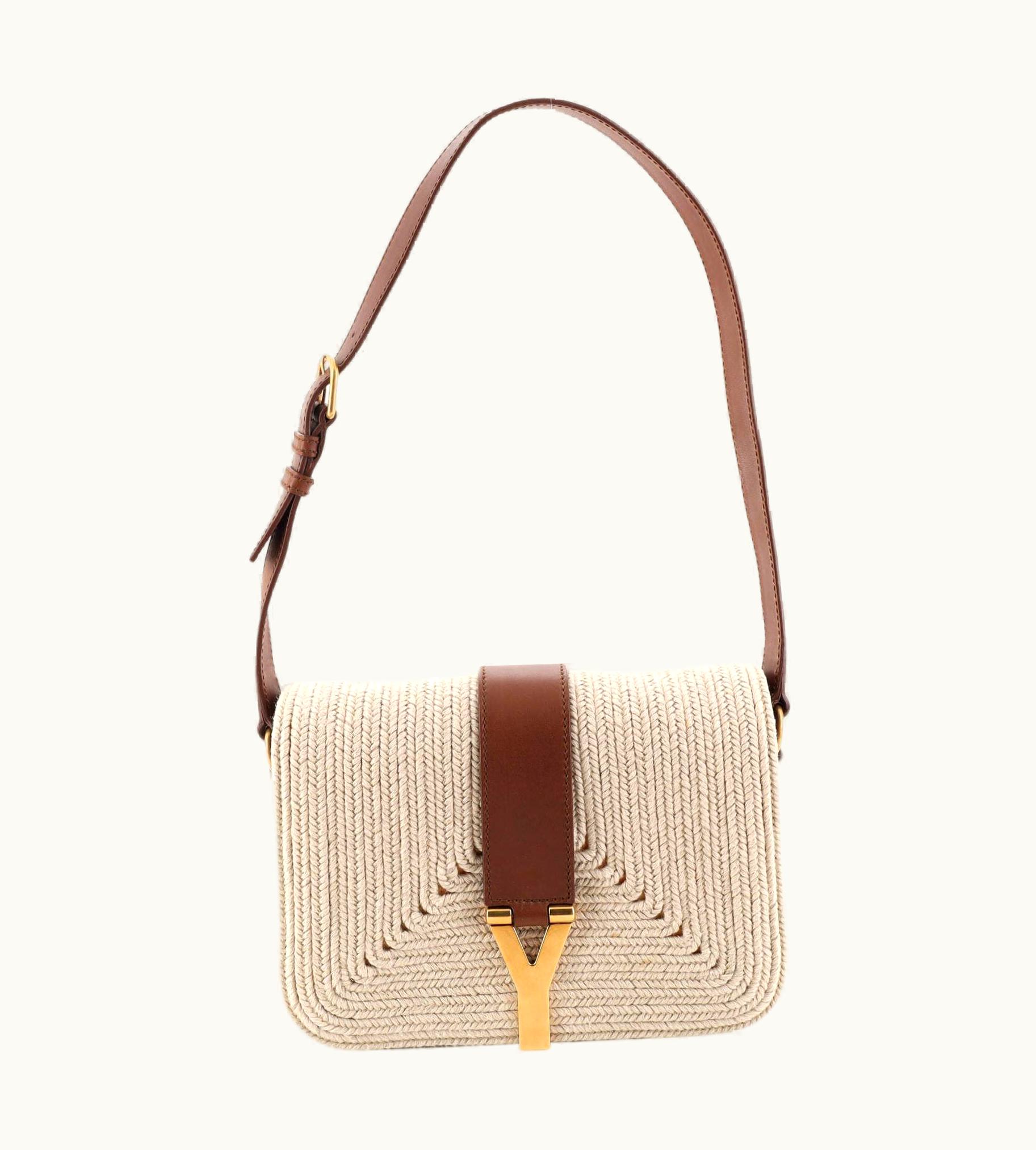 Saint Laurent Saint Laurent Chyc Flap Bag Raffia And Leather Medium UZ0583899