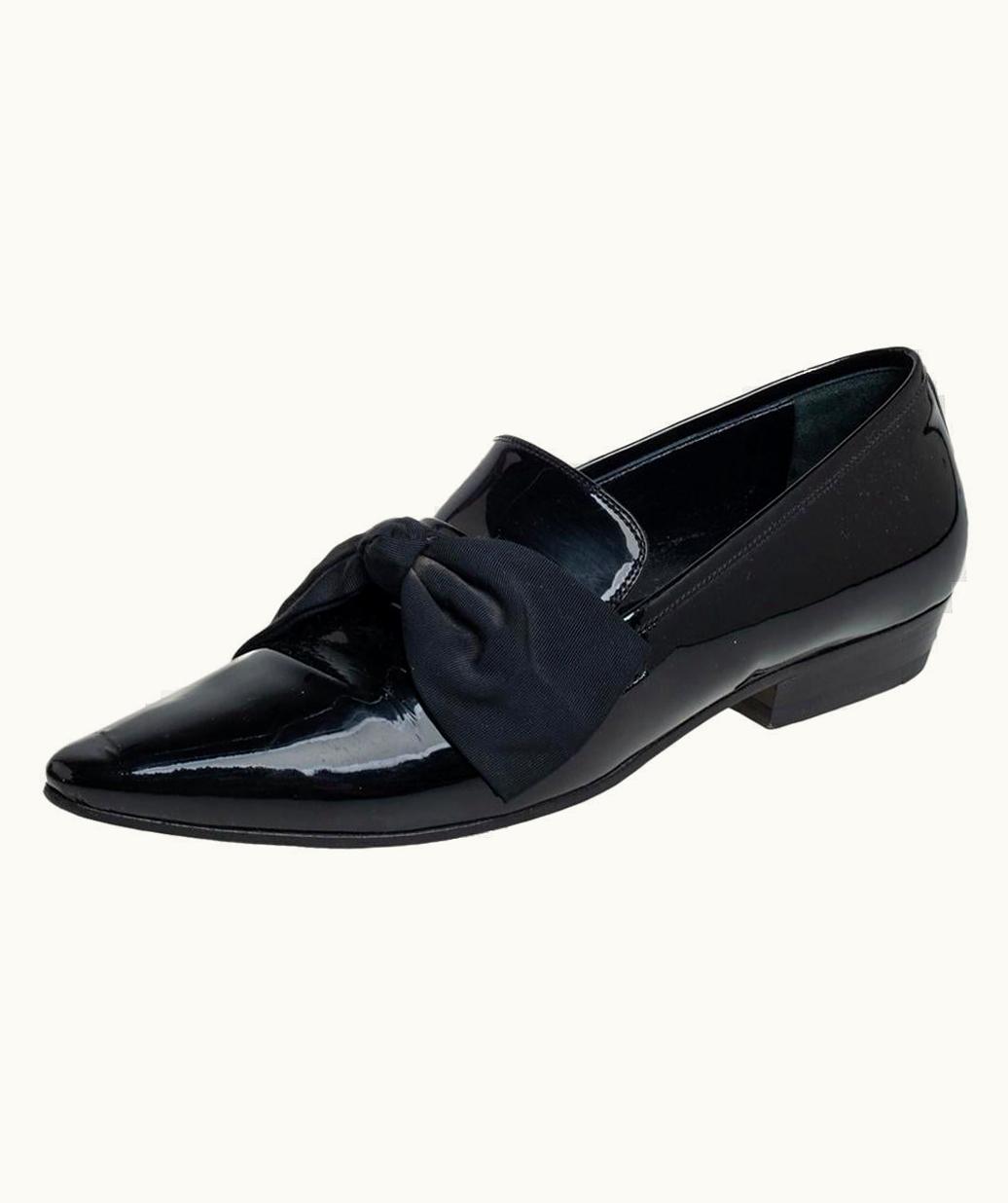 Saint Laurent Saint Laurent Black Patent Leather Deven Loafers