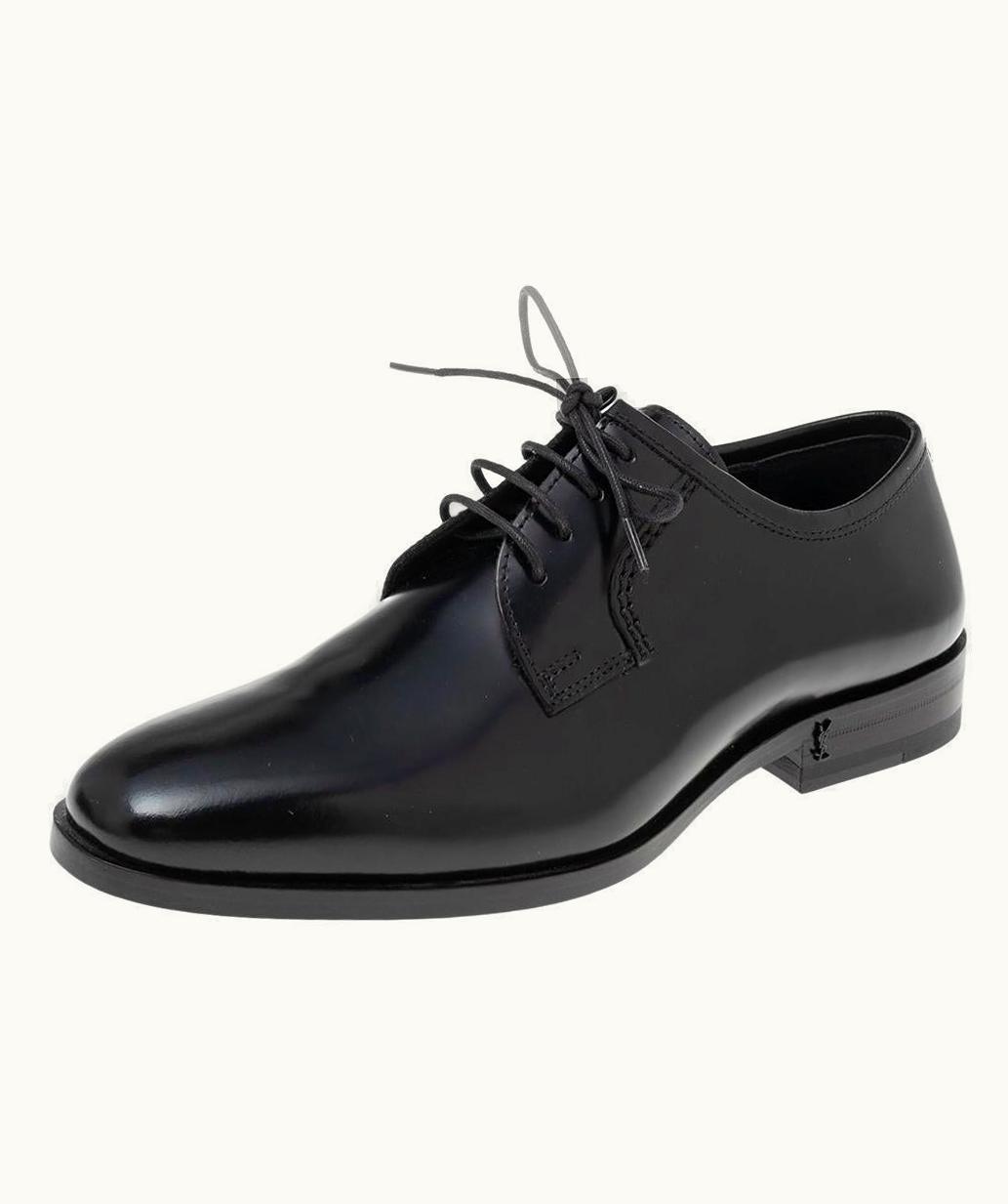 Saint Laurent Saint Laurent Black Leather Lace Up Derby UZ0583937
