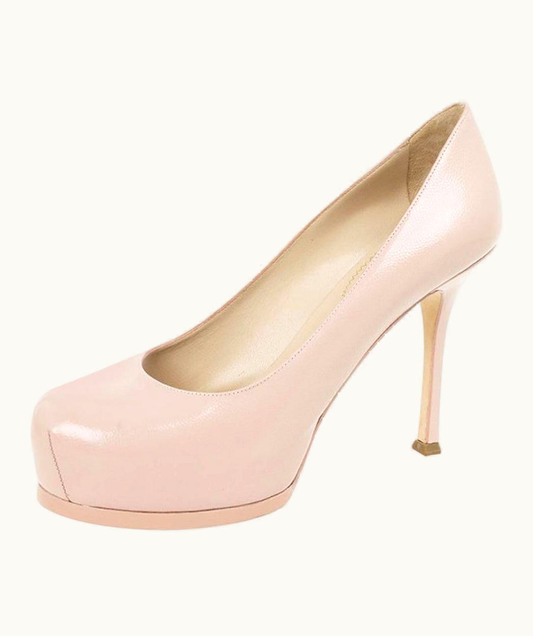 Saint Laurent Saint Laurent Paris Pink Leather Tribtoo Platform Pumps UZ0583955