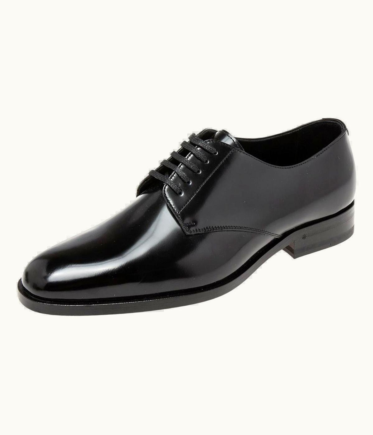 Saint Laurent Saint Laurent Black Patent Leather Montaigne Lace-Up Derby UZ0583966