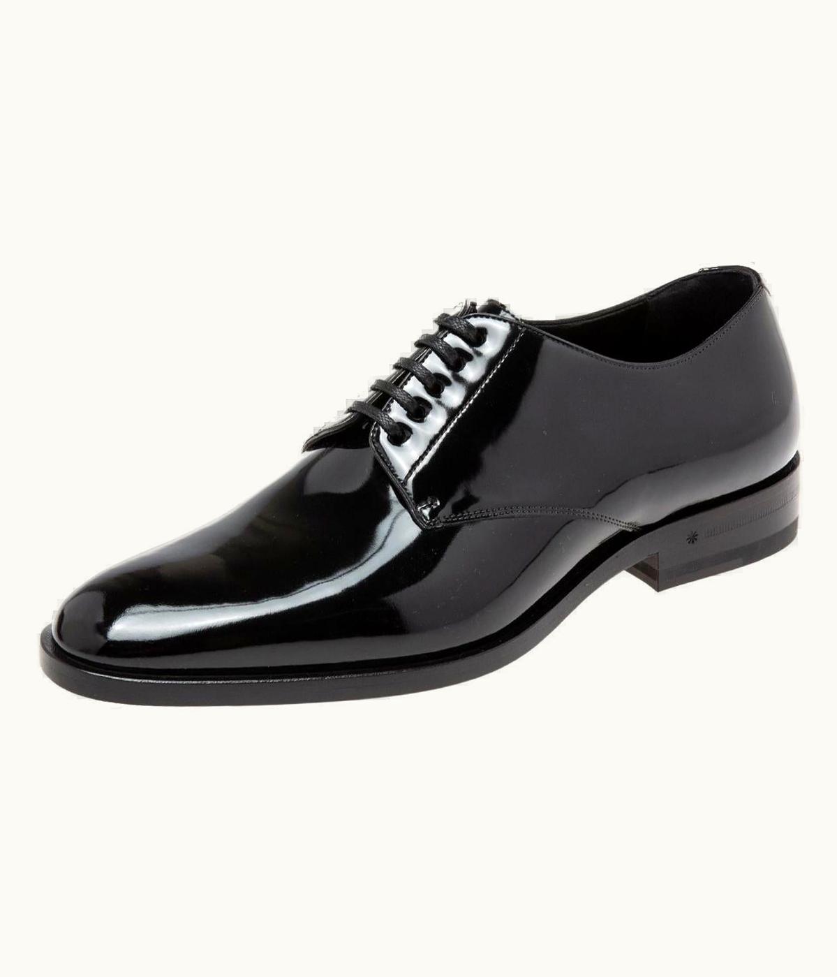 Saint Laurent Saint Laurent Black Patent Leather Montaigne Lace-Up Derby UZ0583968