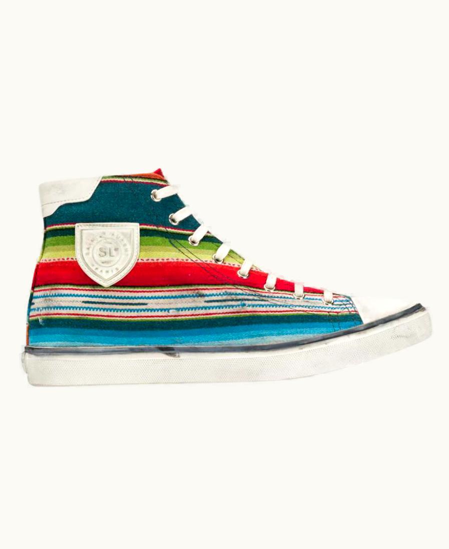Saint Laurent Saint Laurent Mens 'Mexican Jacquard' Bedford High Top Sneakers UZ0583974