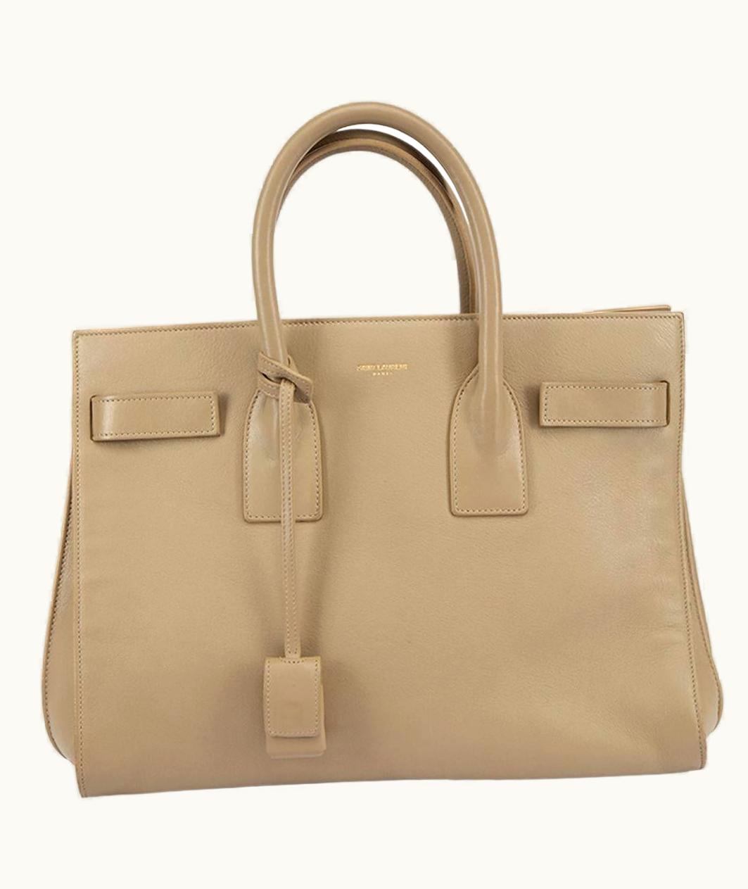 Saint Laurent Saint Laurent Women' Beige Smooth Leather Baby Sac De Jour Tote Bag UZ0583975