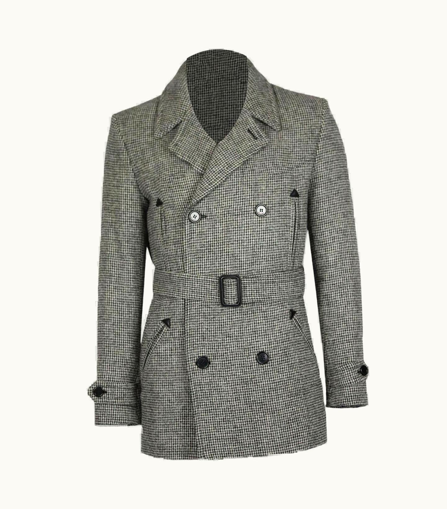 Saint Laurent Saint Laurent Men' Belted Double Breasted Wool Jacket It 50 Uk/us Chest