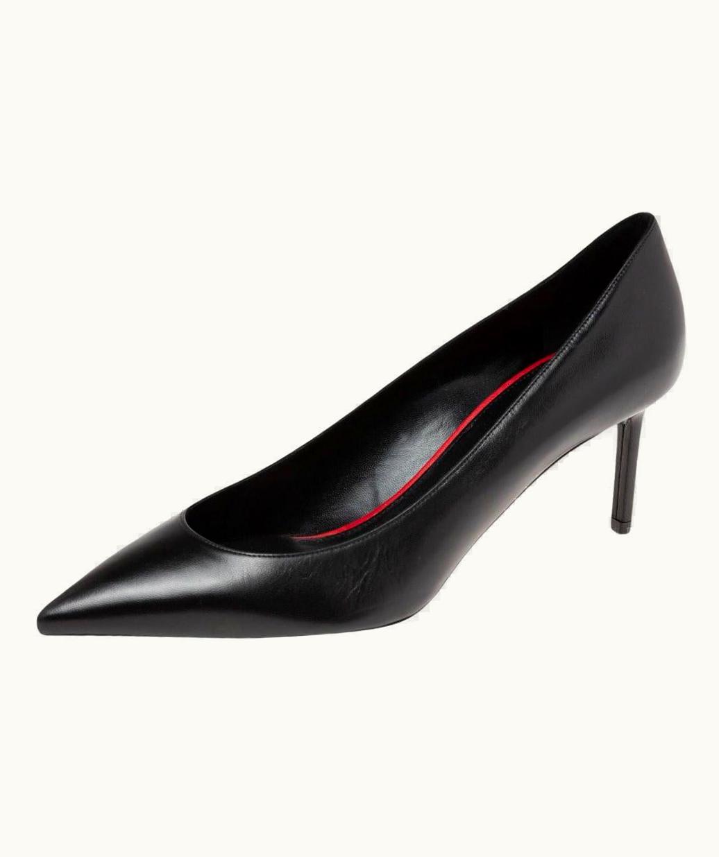 Saint Laurent Saint Laurent Black Leather Anja Pointed Toe Pumps  UZ0584001