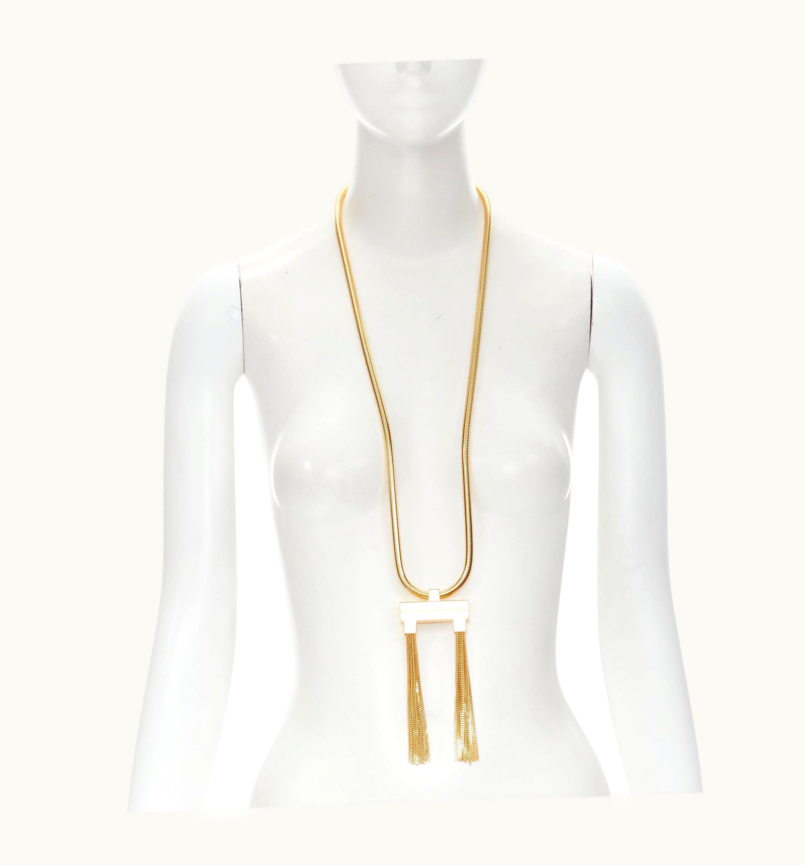 Saint Laurent Saint Laurent Hedi Slimane 2013 Runway Opium Gold Double Tassel Necklace UZ0584010