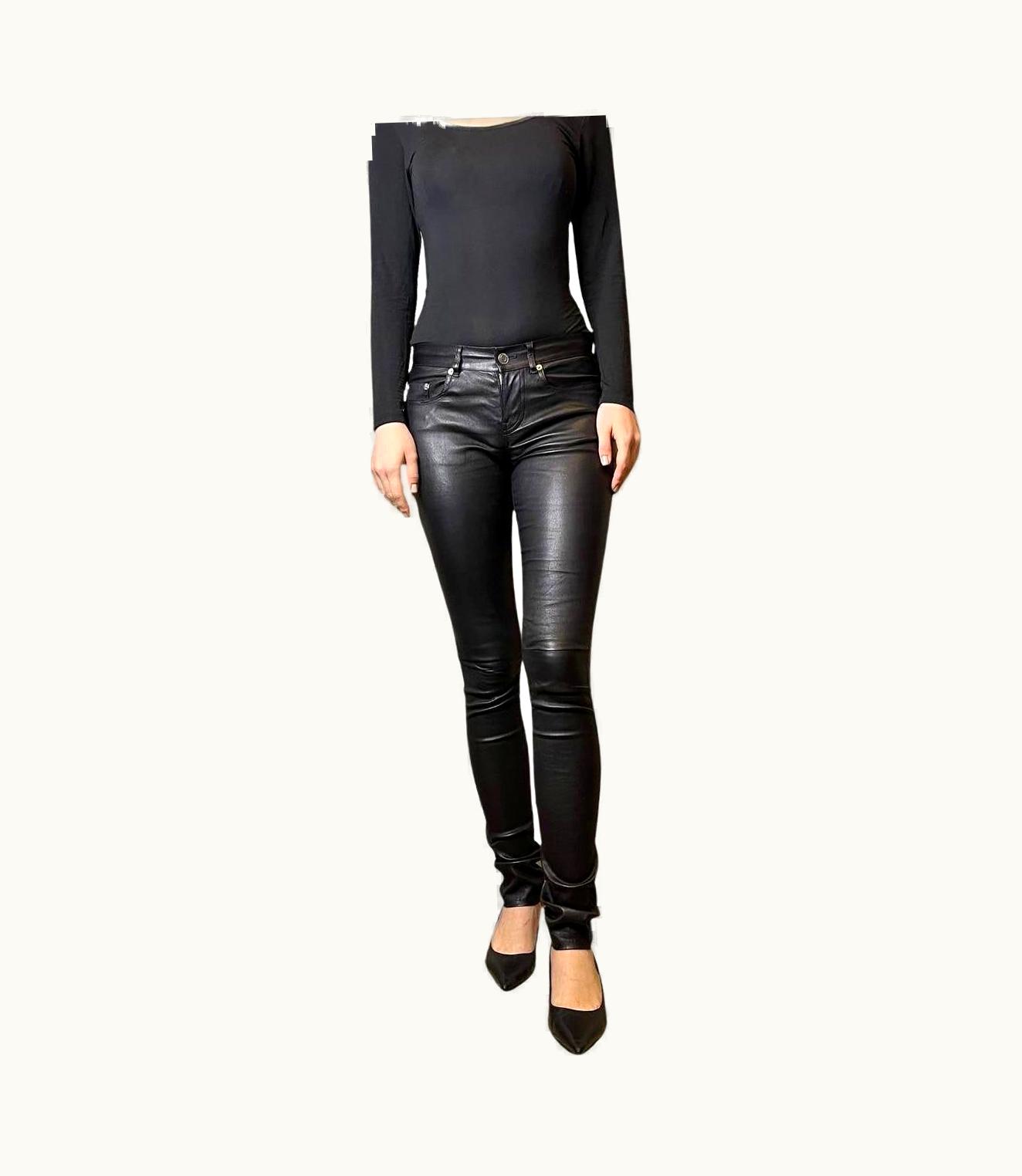 Saint Laurent Yves Saint Laurent Skinny Stretch Leather Pants, 2010s