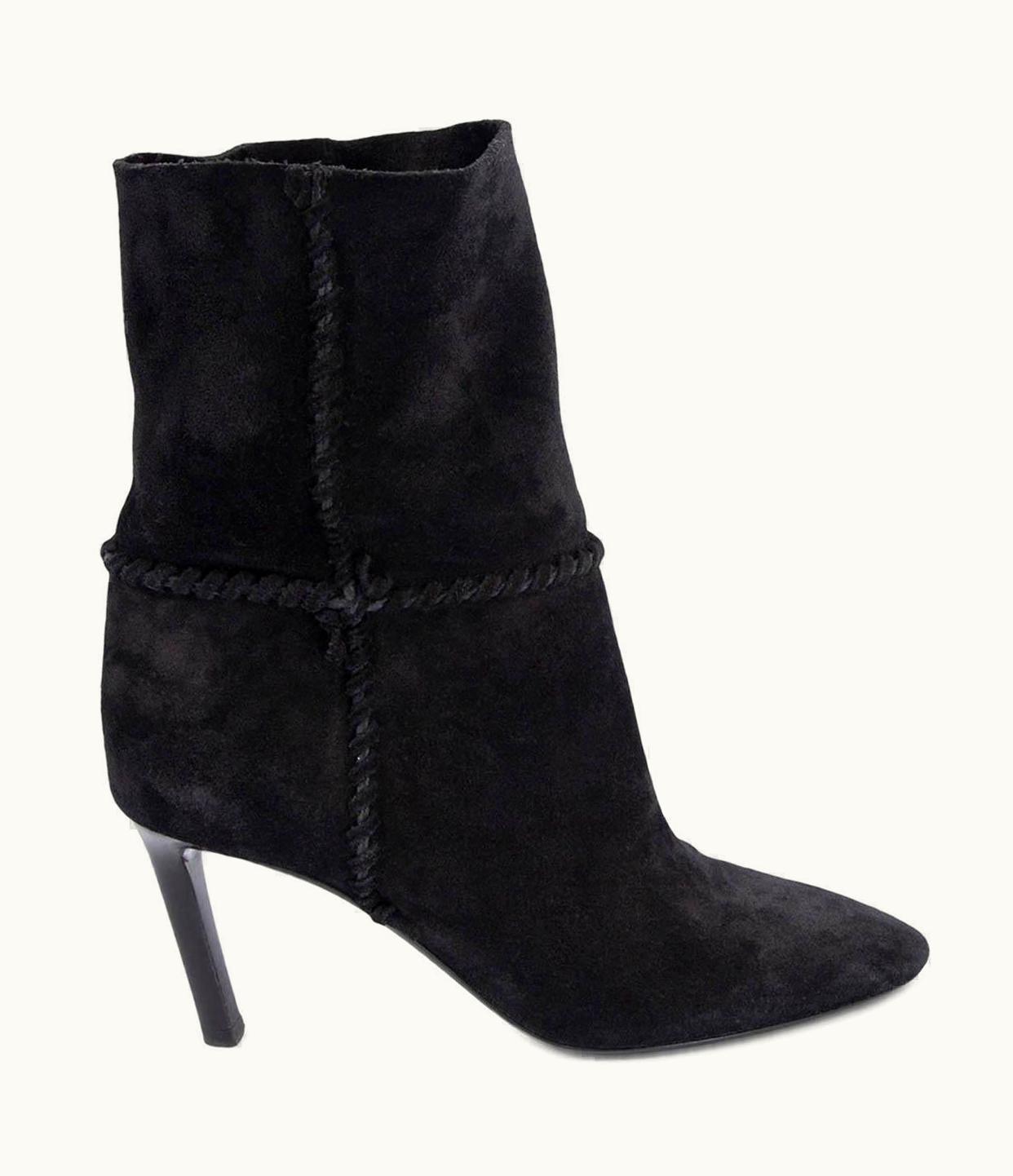 Saint Laurent Saint Laurent Black Suede Mica 75 Whipstitch Ankle Boots Shoes