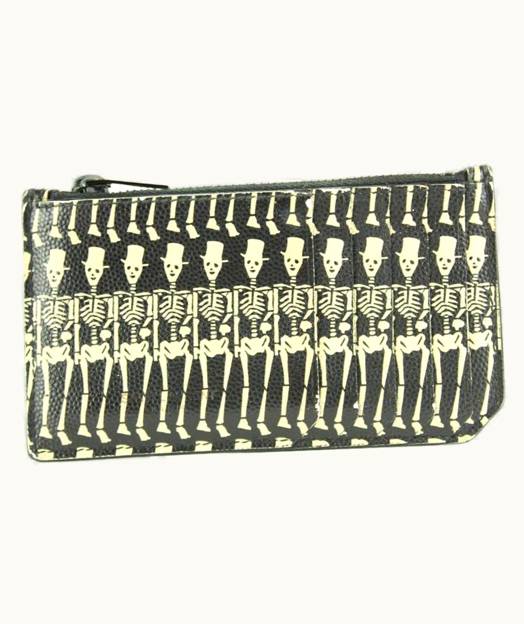 Saint Laurent Saint Laurent Grain De Poudre Skeleton 5 Fragments Zip Pouch Card Holder