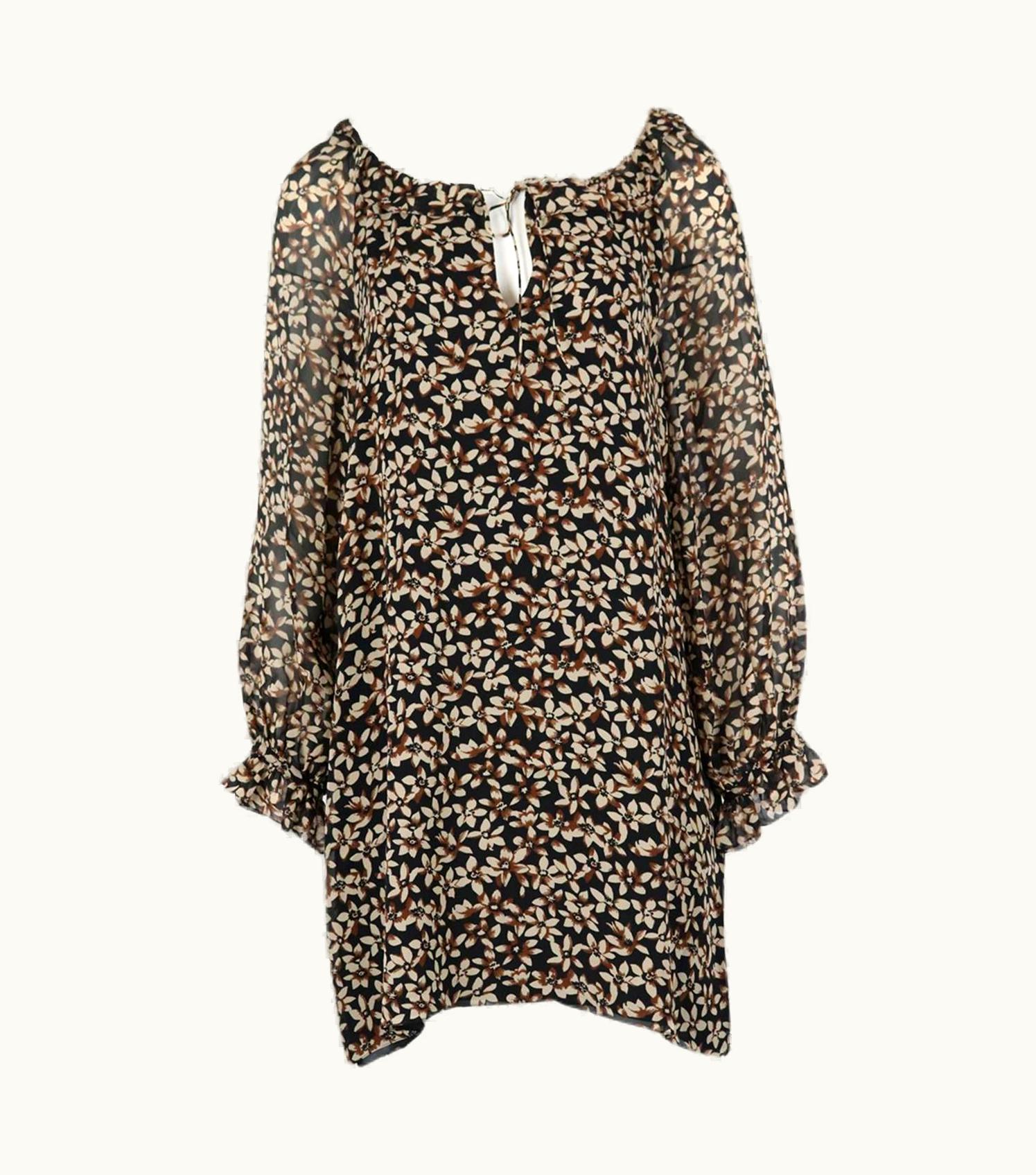 Saint Laurent Saint Laurent Floral Print Silk Crepe De Chine Mini Dress Uk