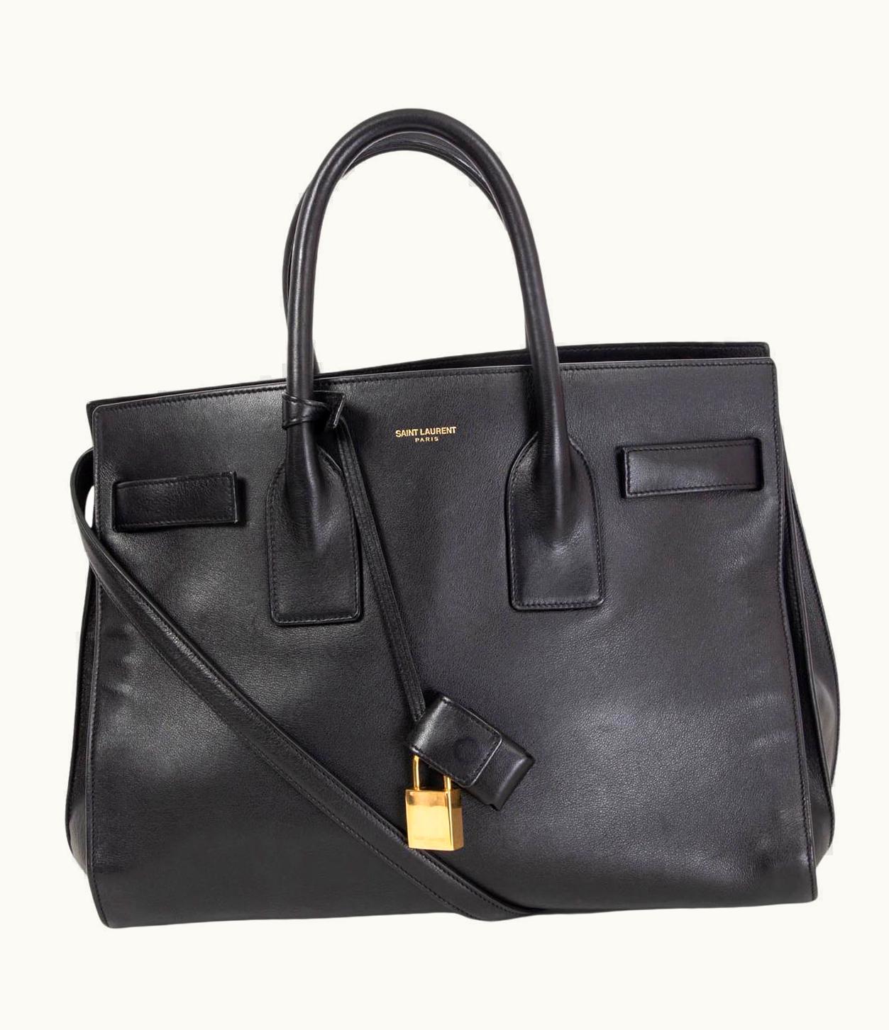 Saint Laurent Saint Laurent Black Leather Classic Sac De Jour Tote Bag