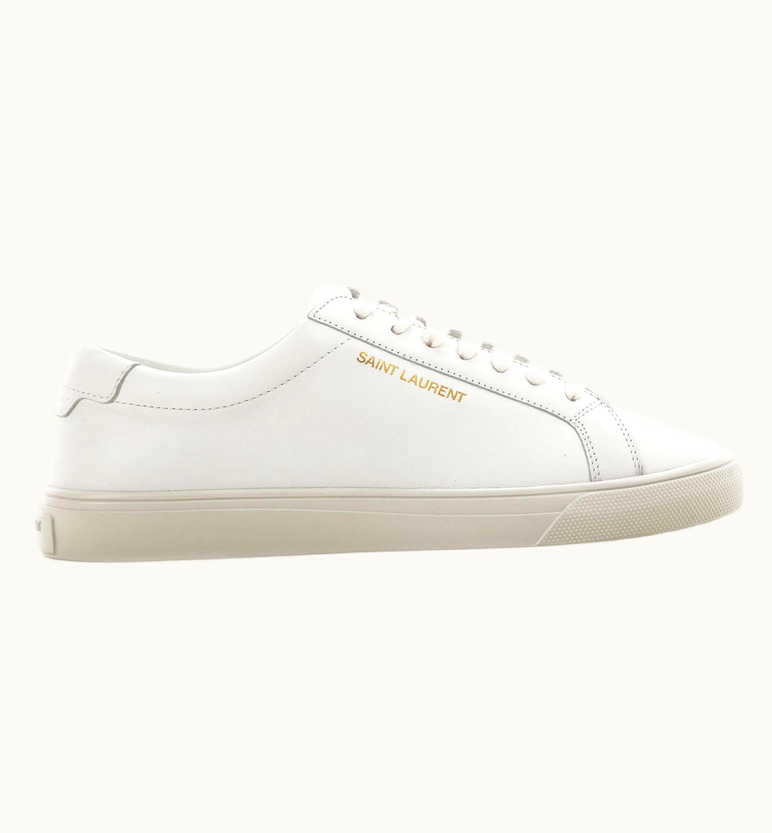 Saint Laurent Saint Laurent White Andy Leather Sneakers .5 Eu 9.5 Us