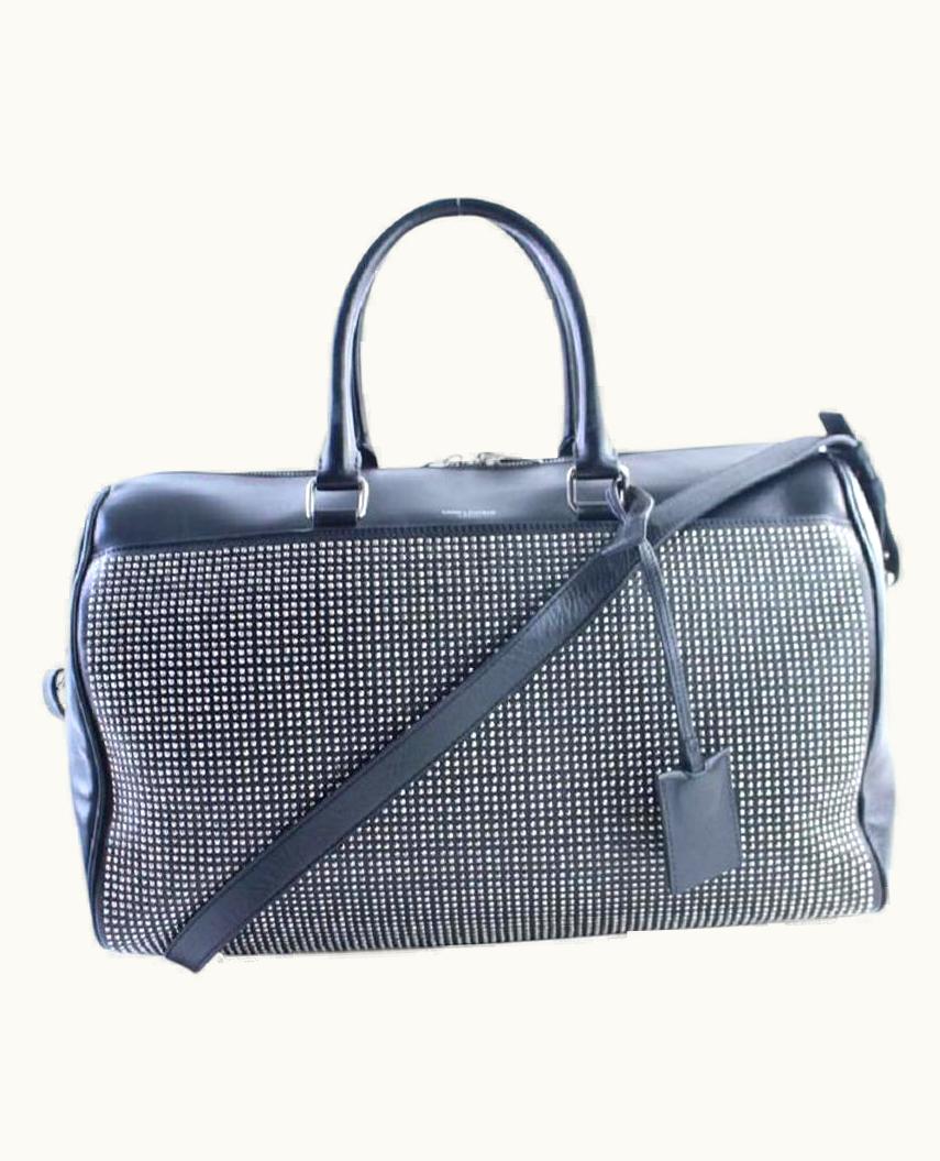Saint Laurent Saint Laurent Duffle Studded 6 Hour 10mr0503 Black Leather Weekend/Travel Bag
