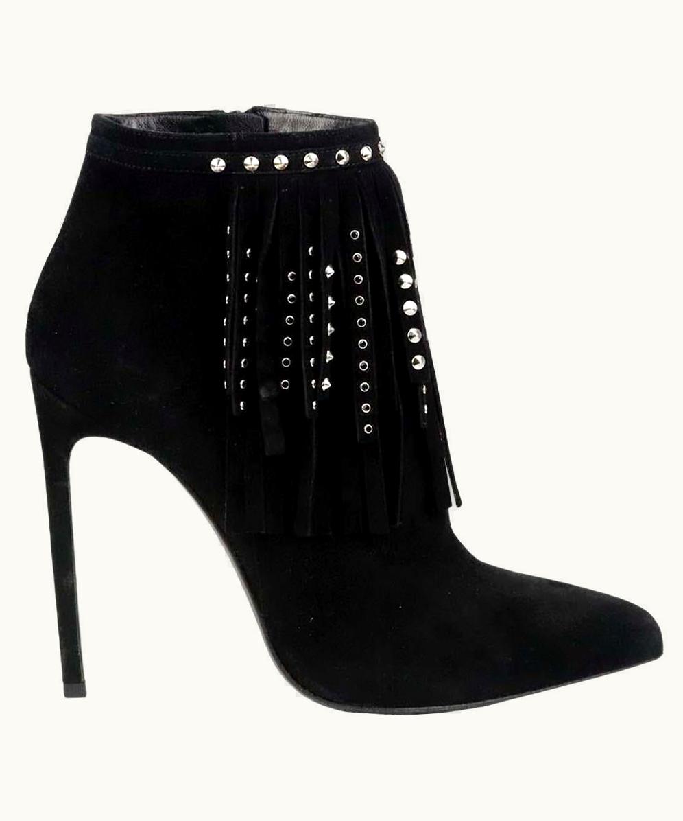 Saint Laurent Saint Laurent Fringed Suede Ankle Boots Eu 40 Us