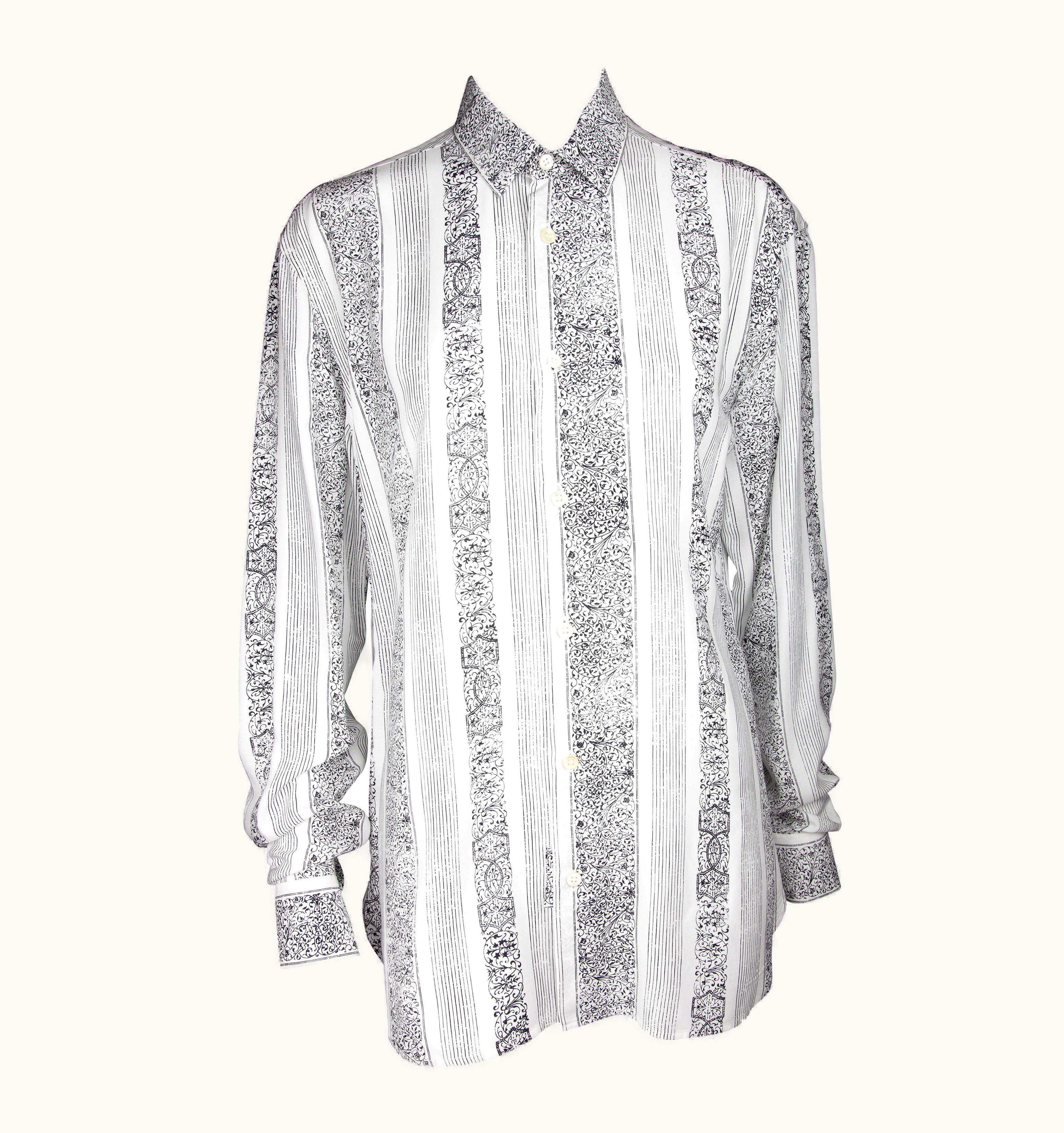 Saint Laurent Saint Laurent Button Down White & Black Collar Shirt UZ0584089