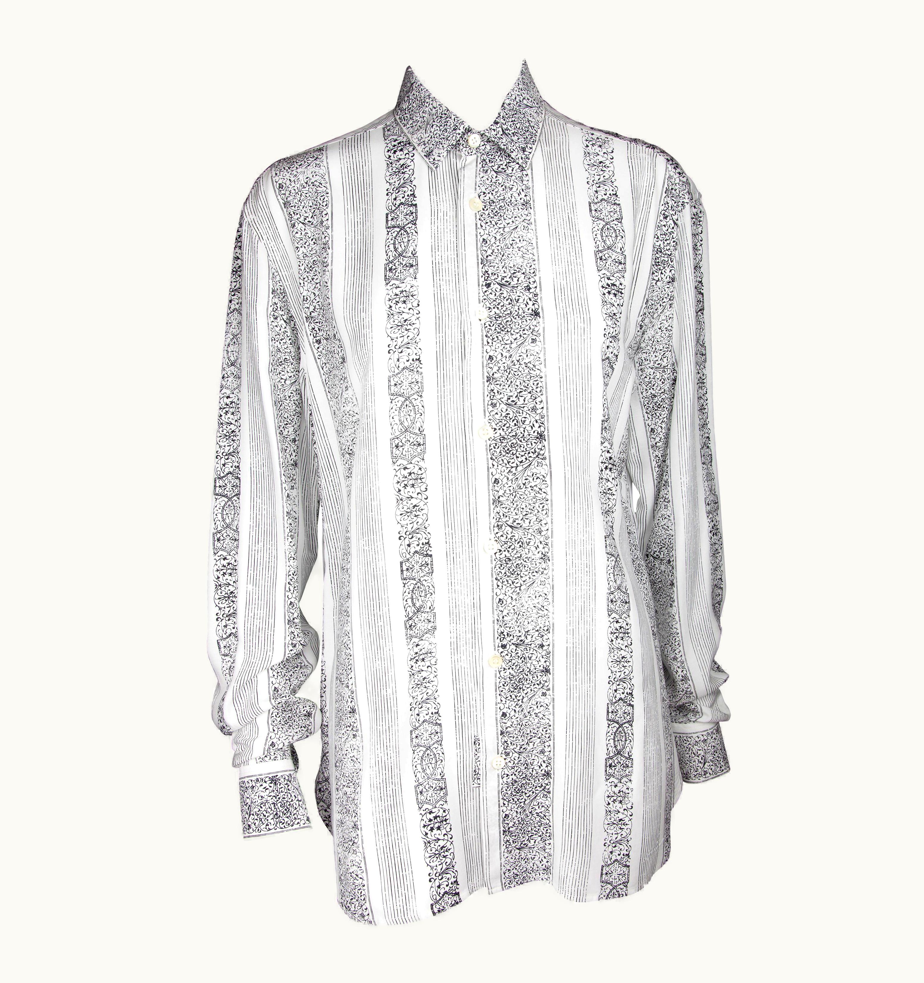 Saint Laurent Saint Laurent Button Down White & Black Collar Shirt UZ0584090