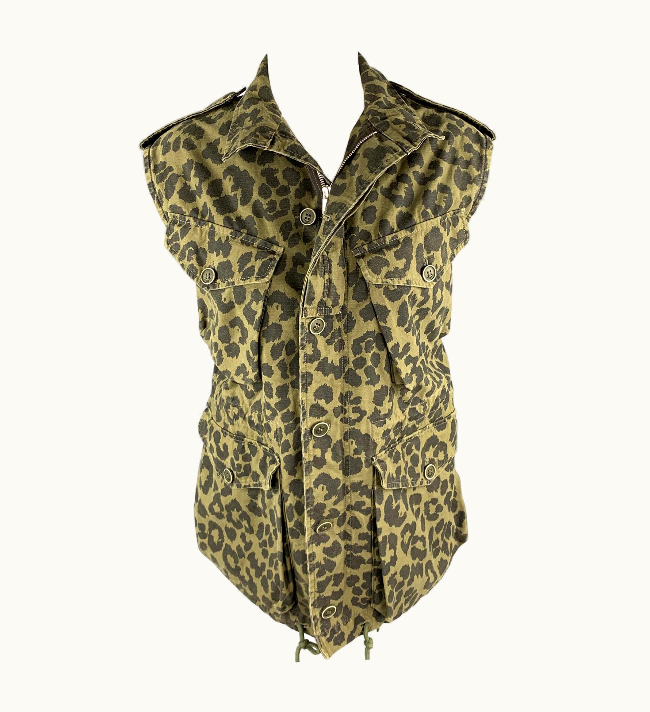 Saint Laurent Saint Laurent Spring 2016 Olive & Black Cotton Vest UZ0584131