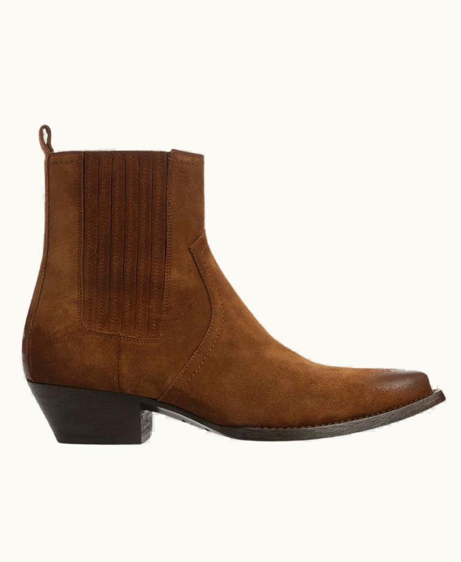 Saint Laurent Saint Laurent Lukas 40 Brown Suede Leather Western Ankle Boots UZ0584140