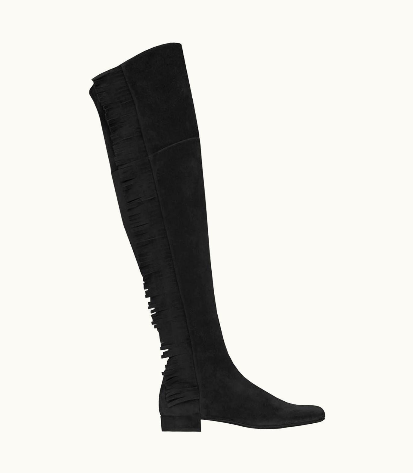 Saint Laurent Saint Laurent Fringed Suede Over The Knee Boots UZ0584143