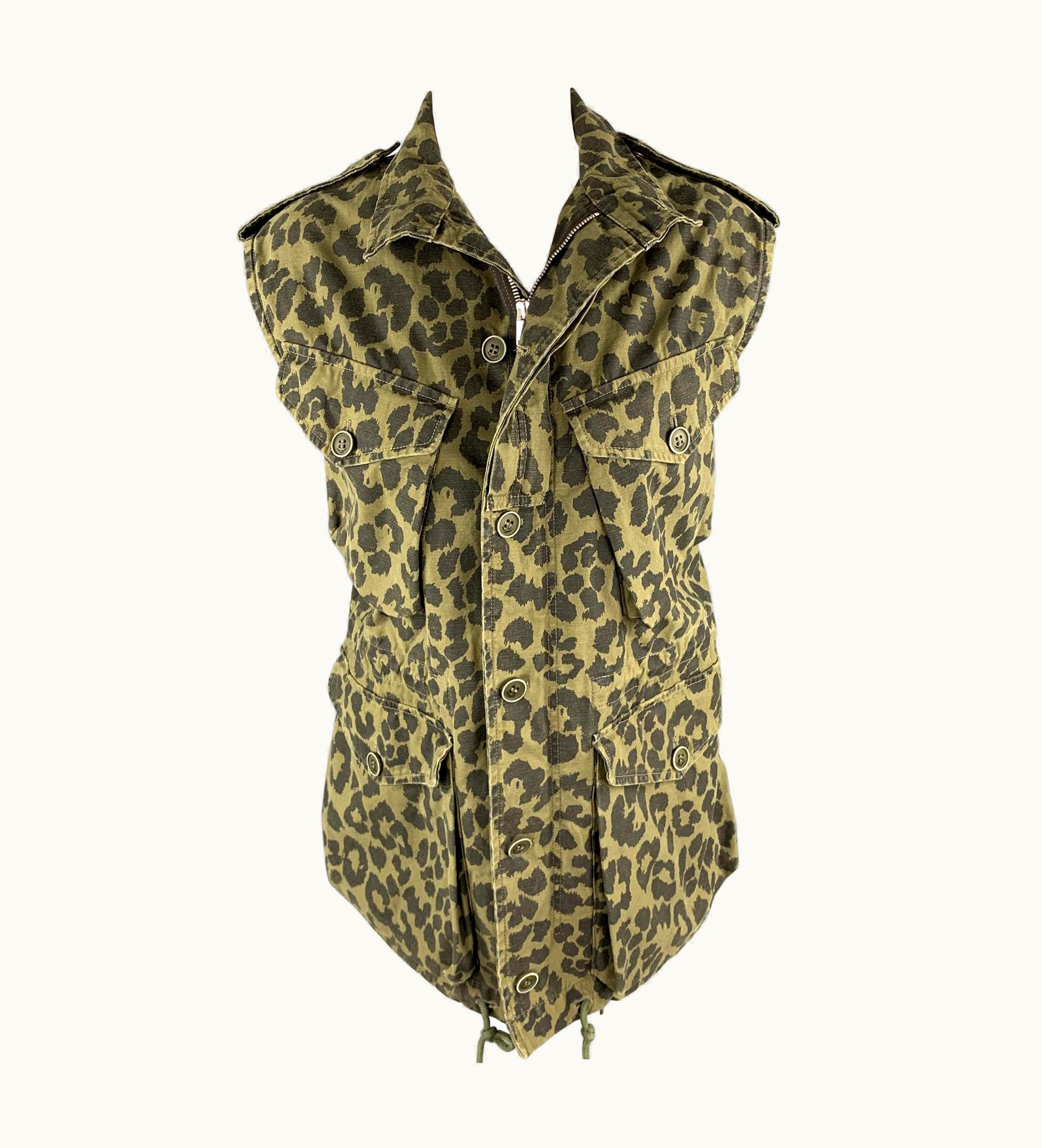 Saint Laurent Saint Laurent Spring 2016 Olive & Black Cotton Vest UZ0584168