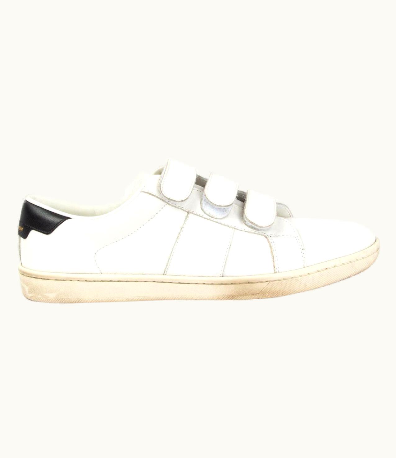 Saint Laurent Saint Laurent White Leather Classic Court Velcro Sneakers Shoes