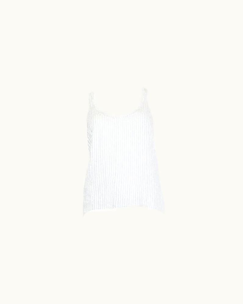 Saint Laurent Saint Laurent White Sequin Tank Top Shirt
