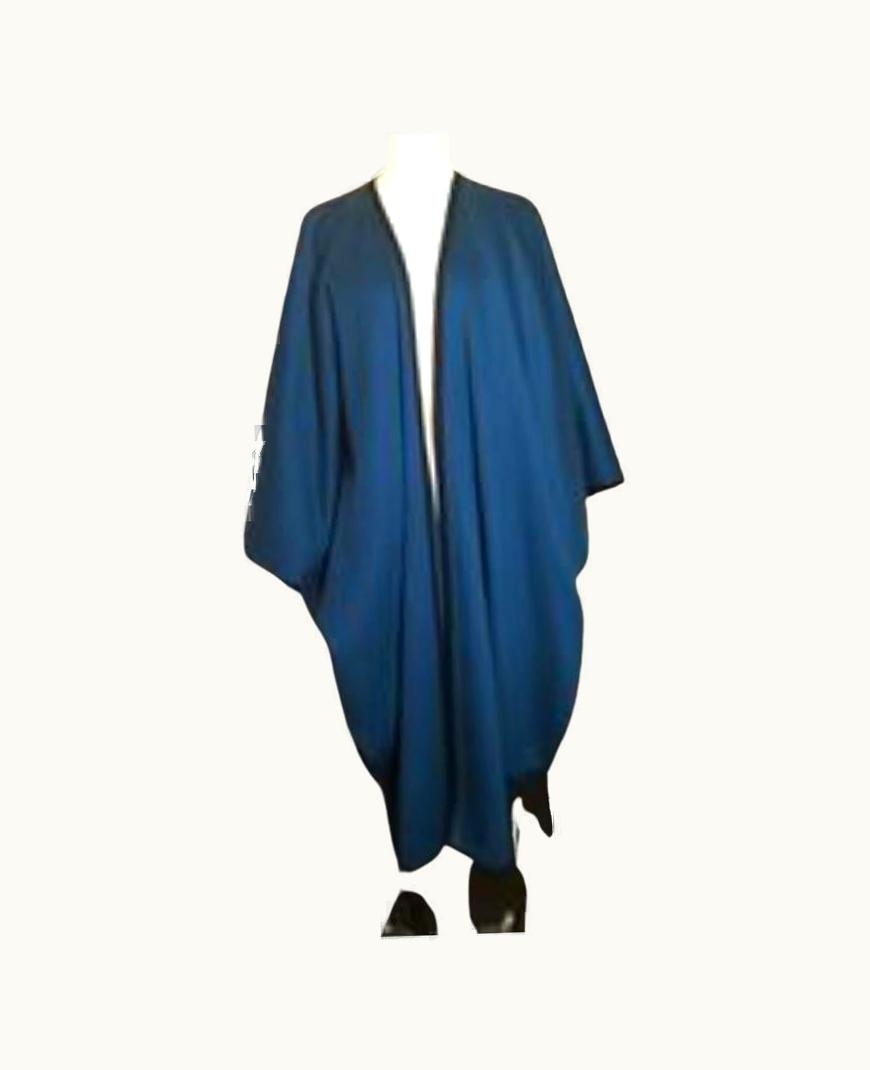 Saint Laurent Saint Laurent Blue Wool Tassell Vintage Cape 369_128_8820