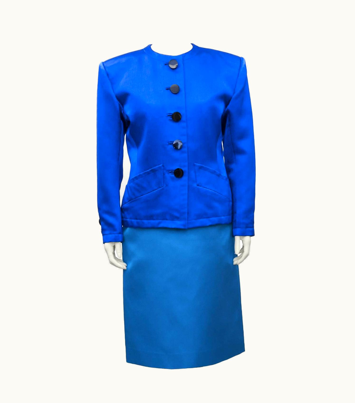 Saint Laurent 1980' Yves Saint Laurent/YSL Shades Of Blue Skirt Suit