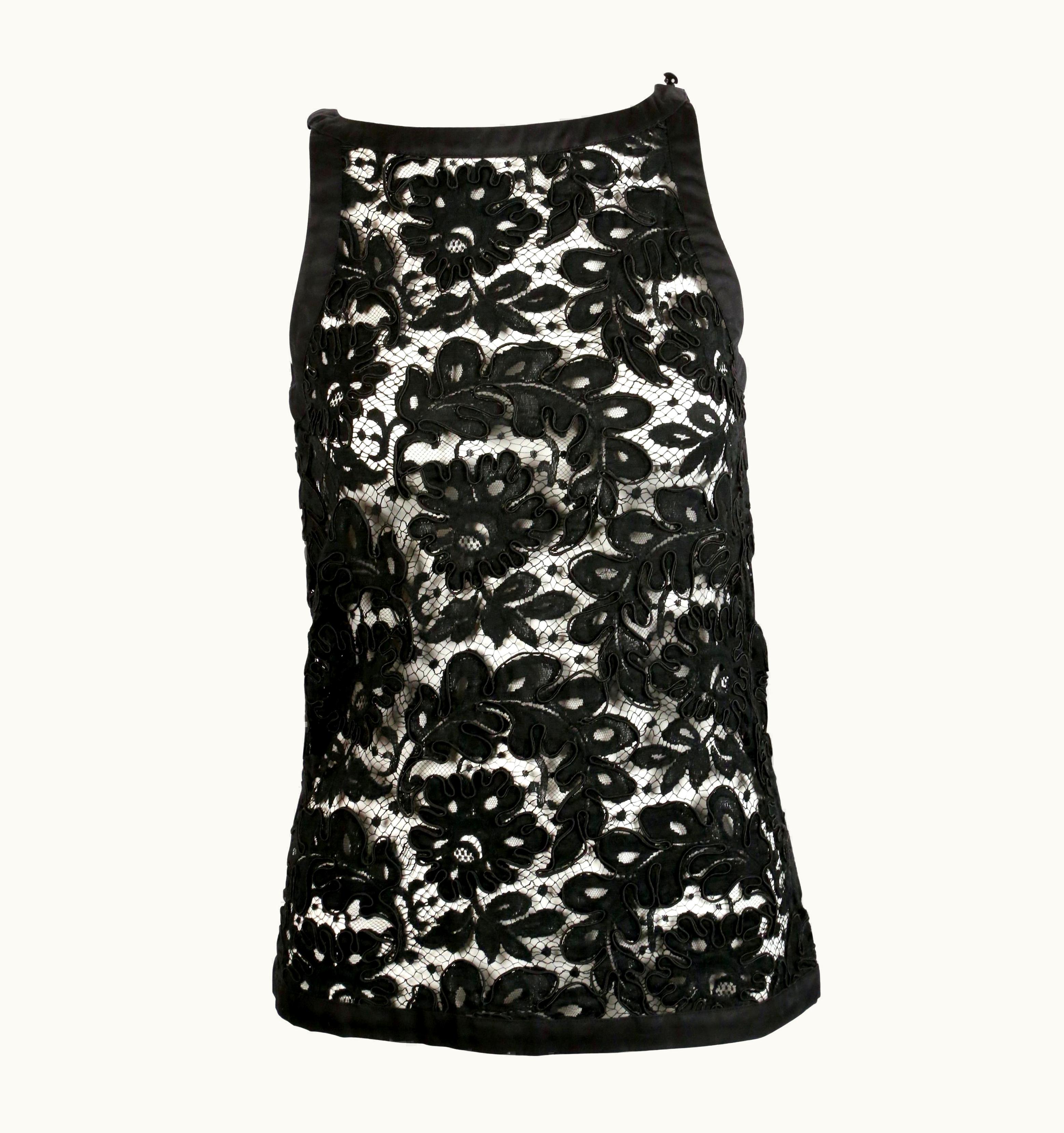 Saint Laurent 1980' Yves Saint Laurent Black Lace Top