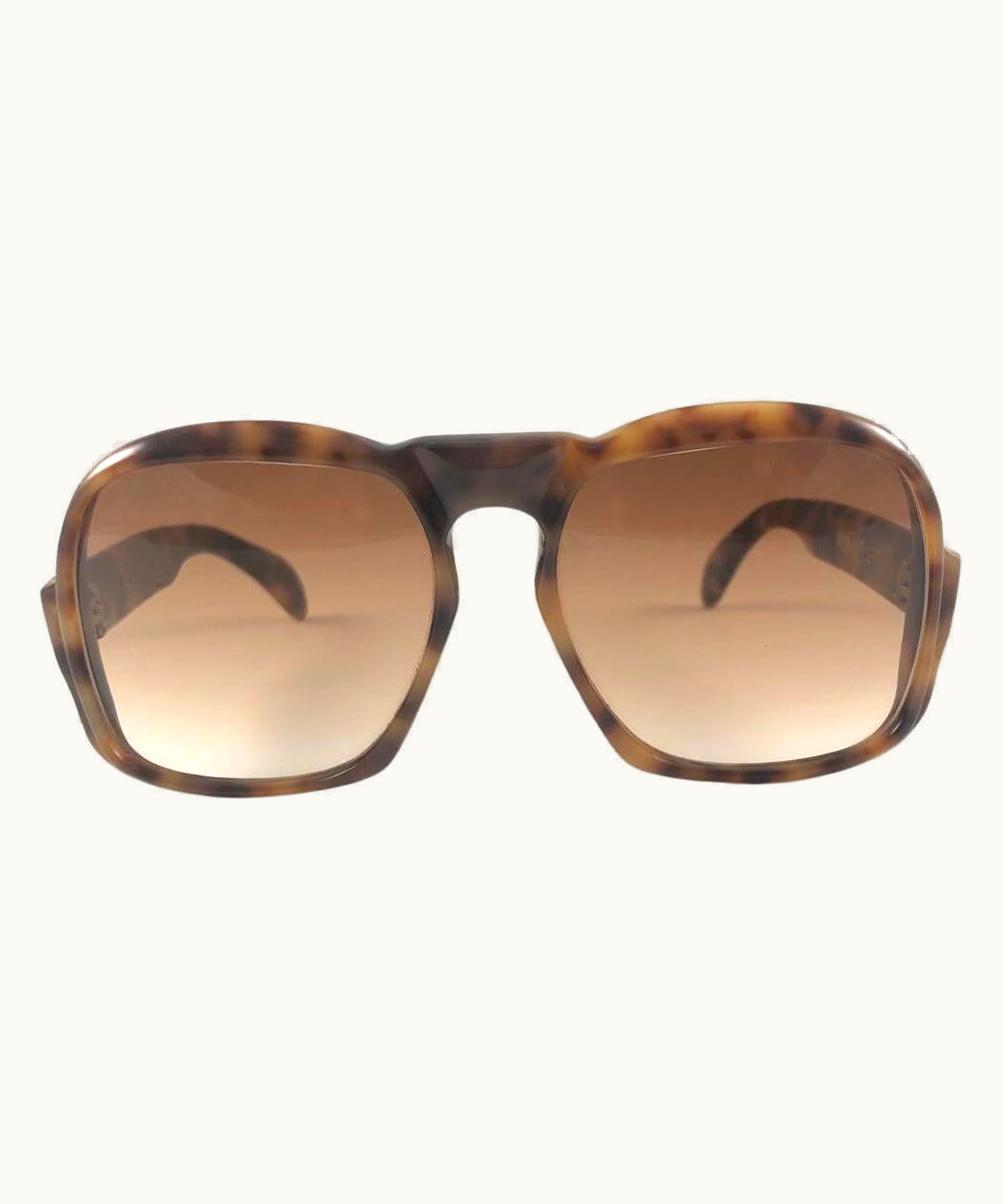 Saint Laurent Vintage Yves Saint Laurent YSL Oversized Tortoise 1980' France Sunglasses