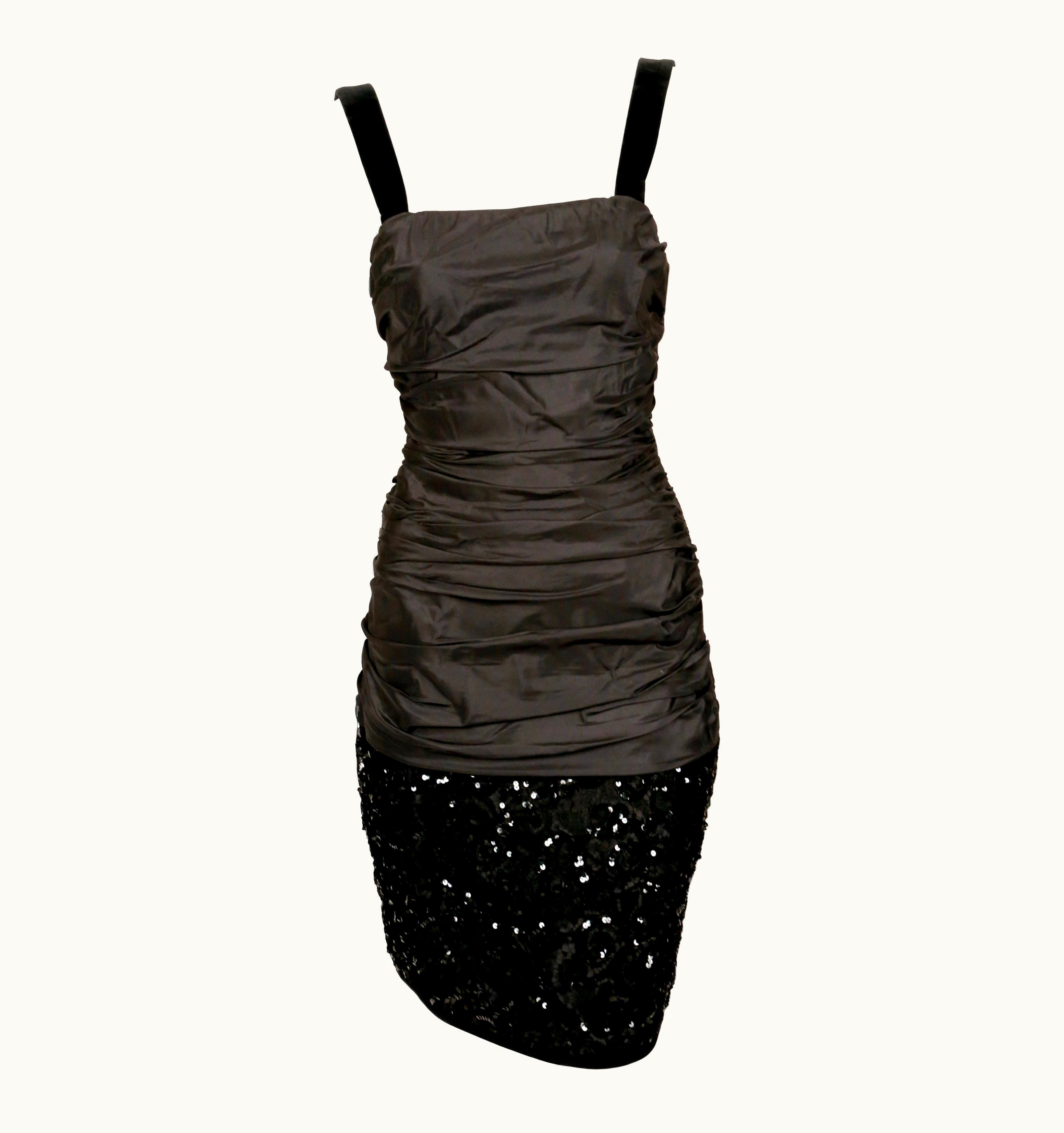 Saint Laurent 1980' Yves Saint Laurent Sequined Dress With Ruched Bodice