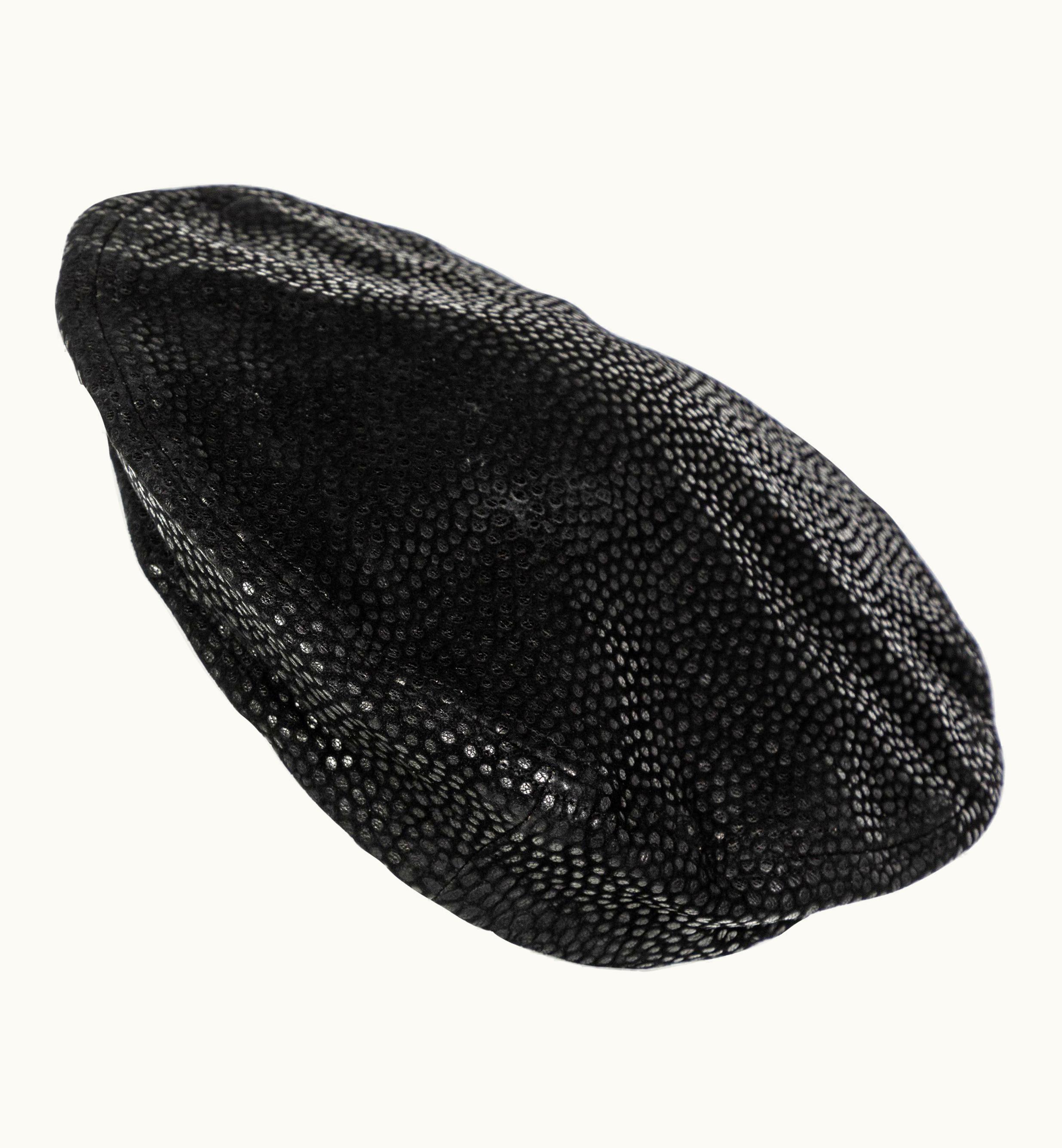 Saint Laurent Vintage Yves Saint Laurent Black Leather Beret