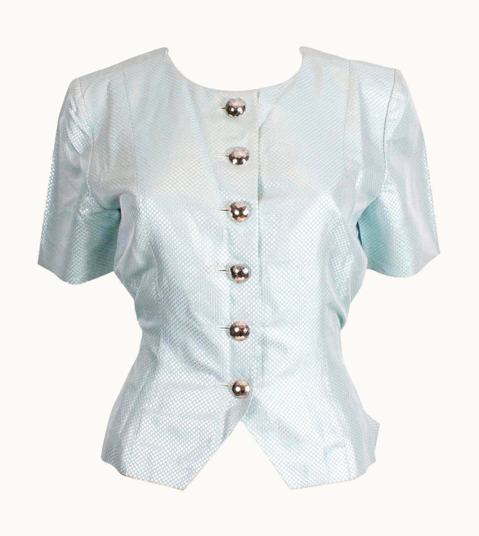 Saint Laurent Vintage Yves Saint Laurent Silver And Blue Jacket