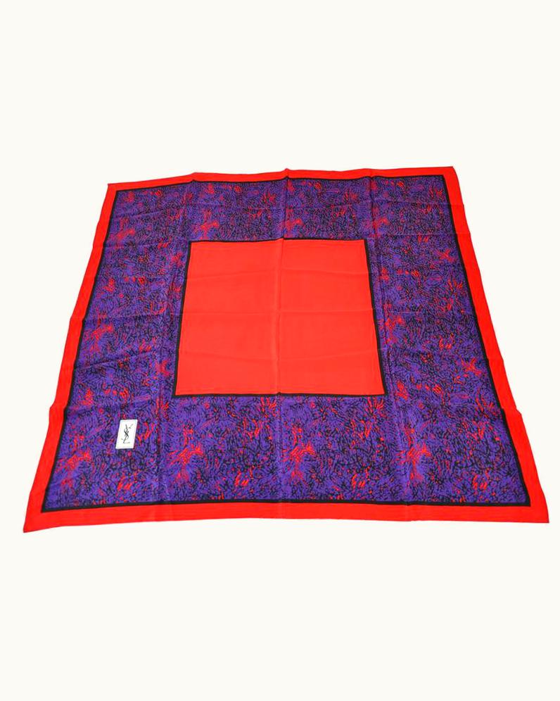 Saint Laurent Yves Saint Laurent Bold Multi-Color Silk Scarf