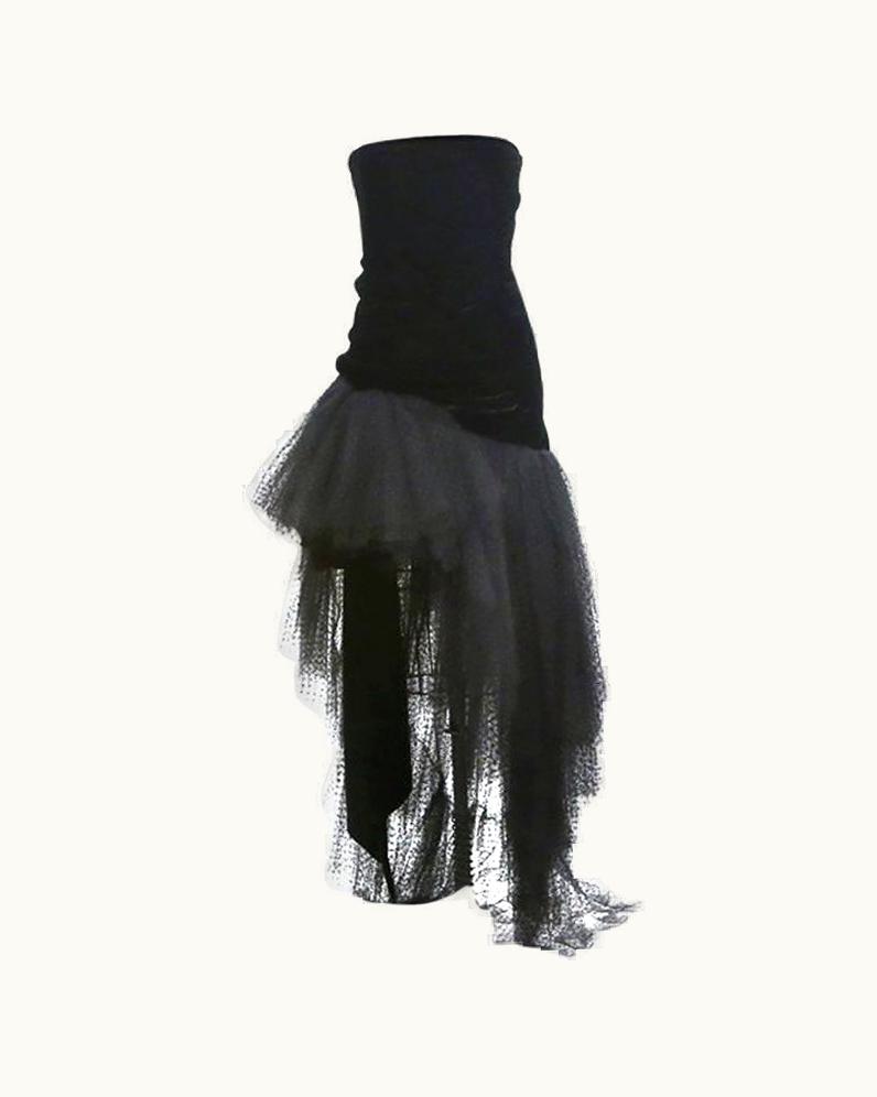 Saint Laurent Yves Saint Laurent Velvet And Lace Dress Circa 1980s