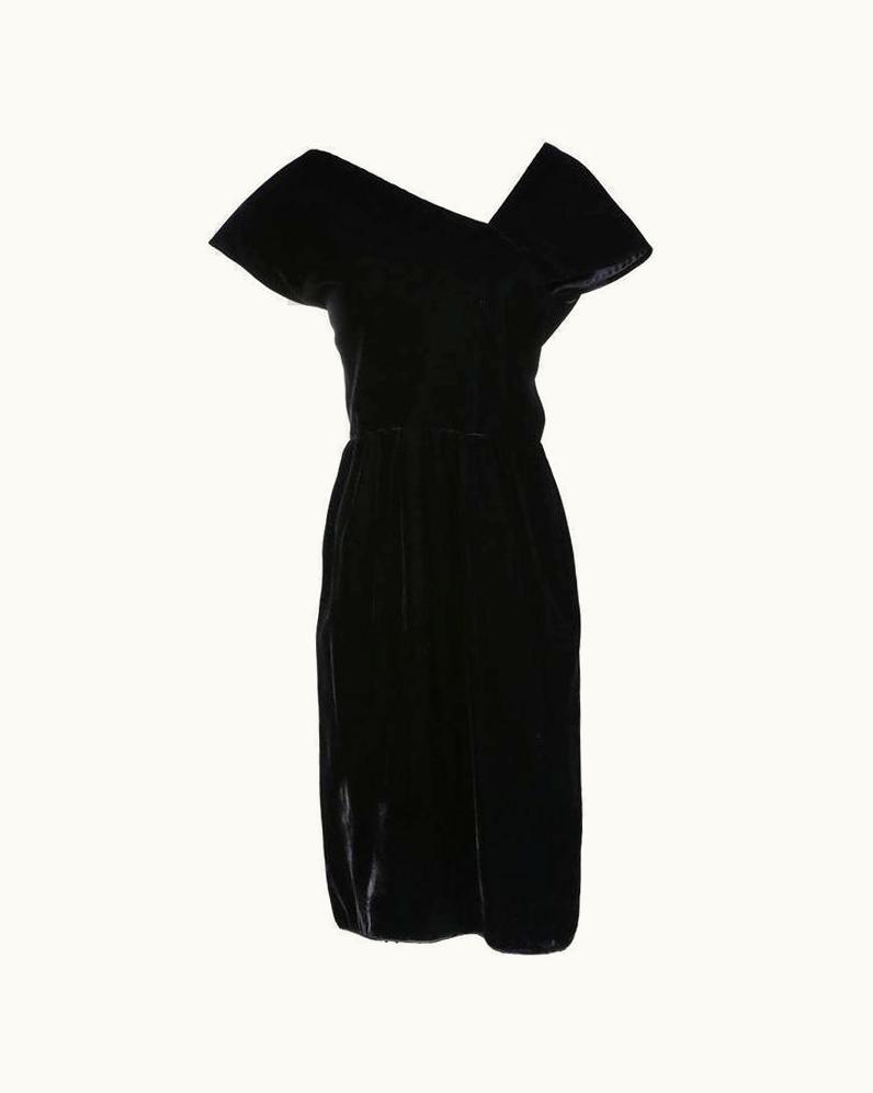 Saint Laurent Yves Saint Laurent Haut Couture Velvet Dress Circa 1980s