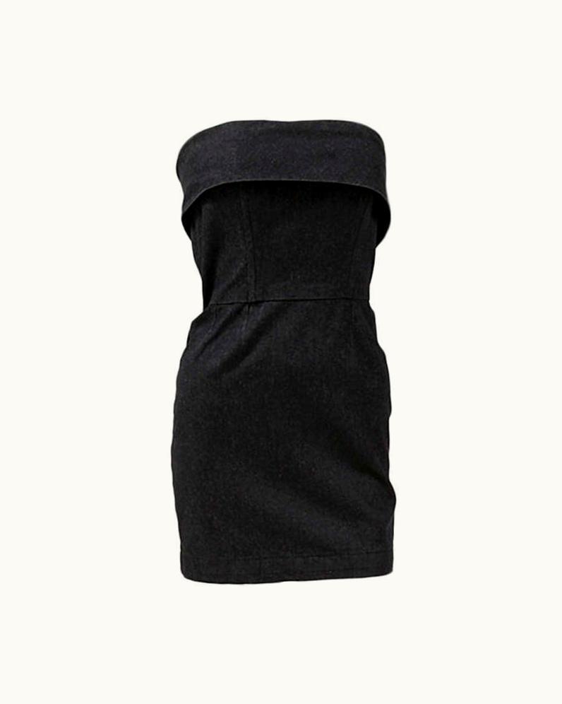 Saint Laurent Yves Saint Laurent Runway Denim Strapless Mini Dress, Spring-Summer 1987