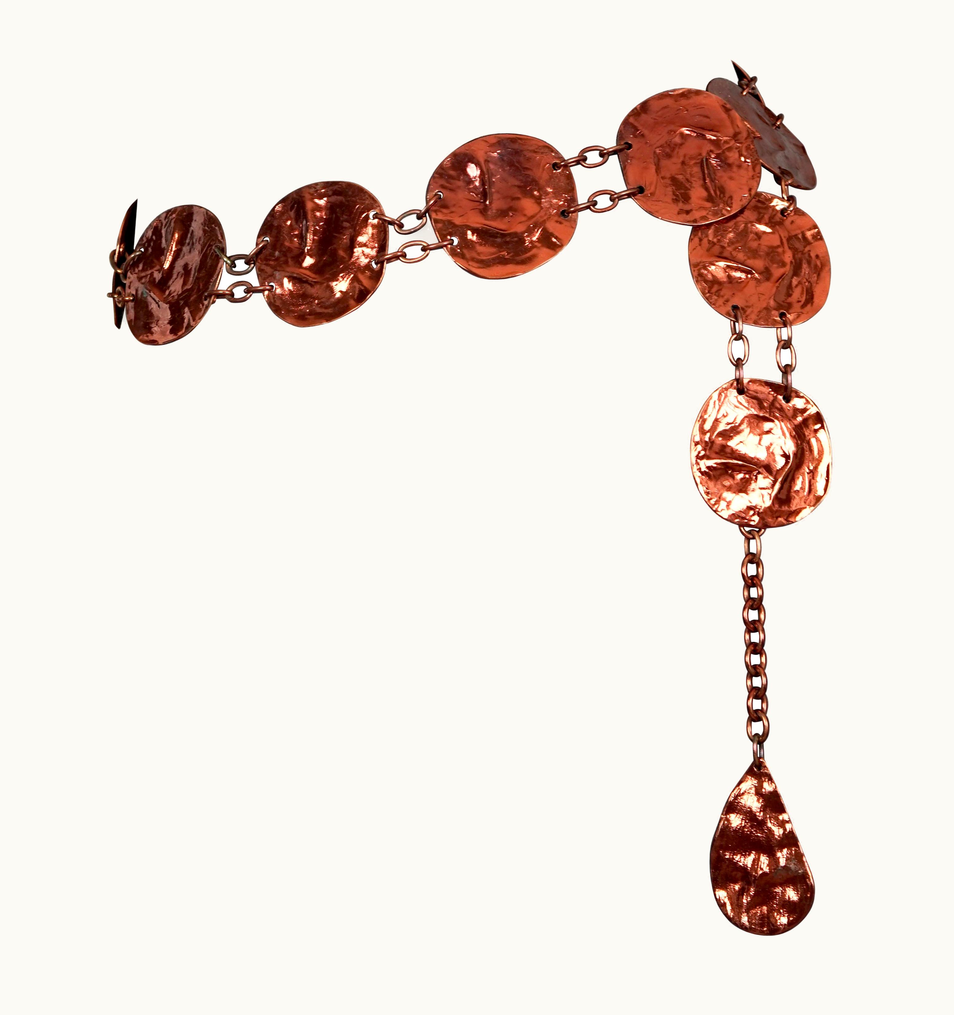 Saint Laurent Vintage Yves Saint Laurent YSL Wrinkled Copper Disc Link Belt