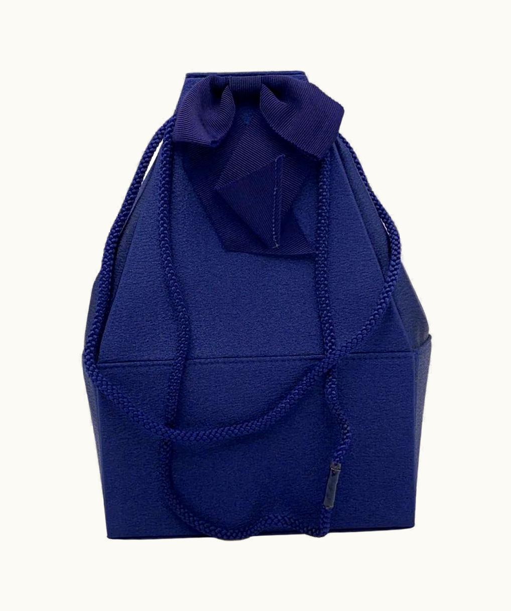 Saint Laurent Yves Saint Laurent Vintage Blue Satin Shoulder Drawstring Box Bag