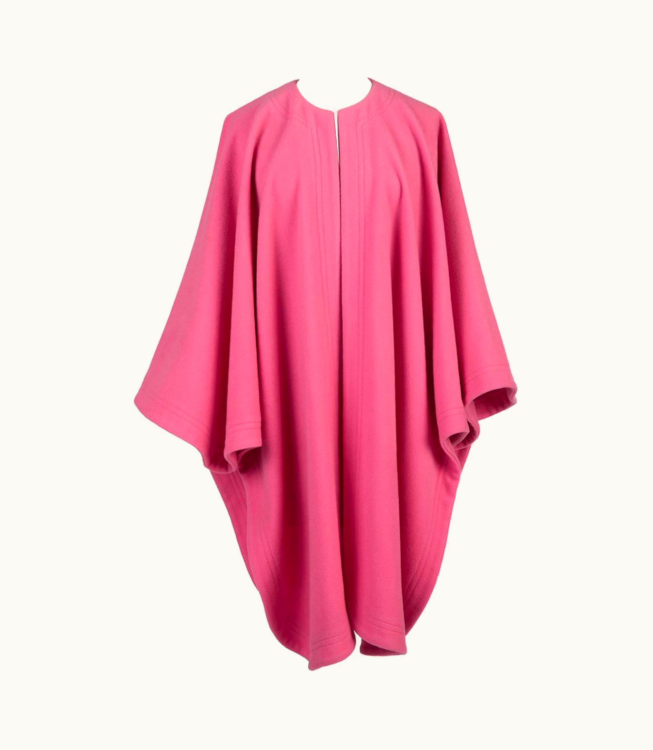 Saint Laurent Yves Saint Laurent YSL Pink Pure Wool Cape Or Wrap, 1980s