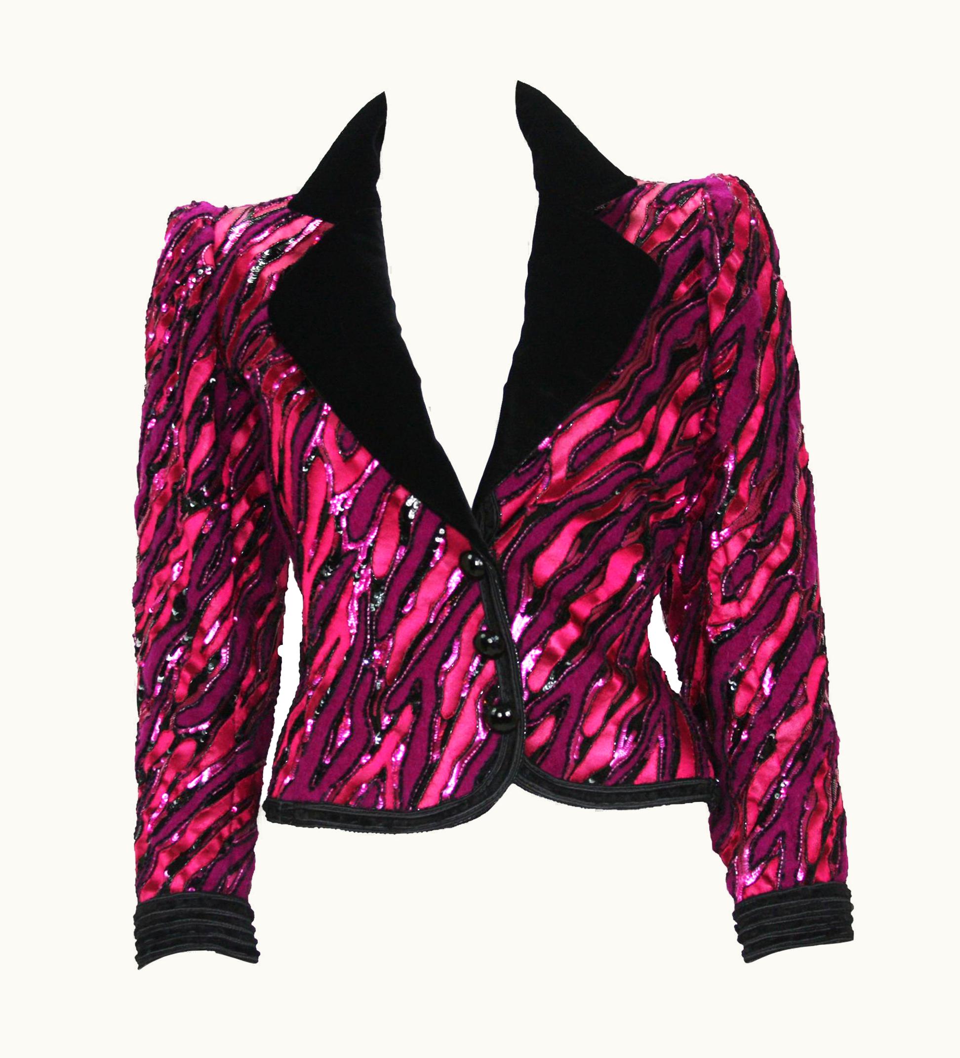 Saint Laurent Vintage Yves Saint Laurent Couture Numbered Fully Embellished Blazer Jacket