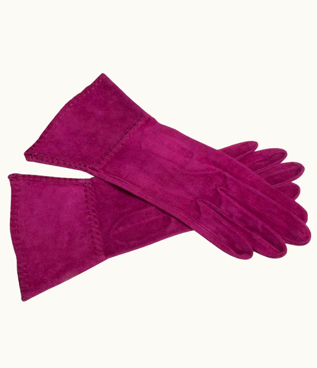 Saint Laurent Yves Saint Laurent Suede Gauntlet Gloves