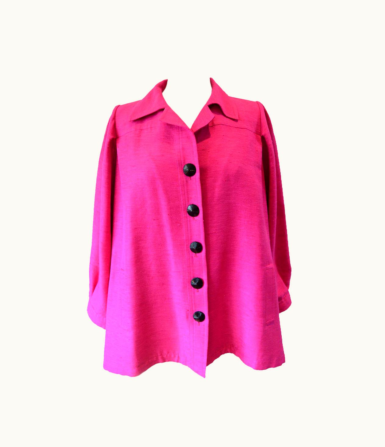 Saint Laurent Yves Saint Laurent Vintage Pink Silk And Linen Faille Jacket