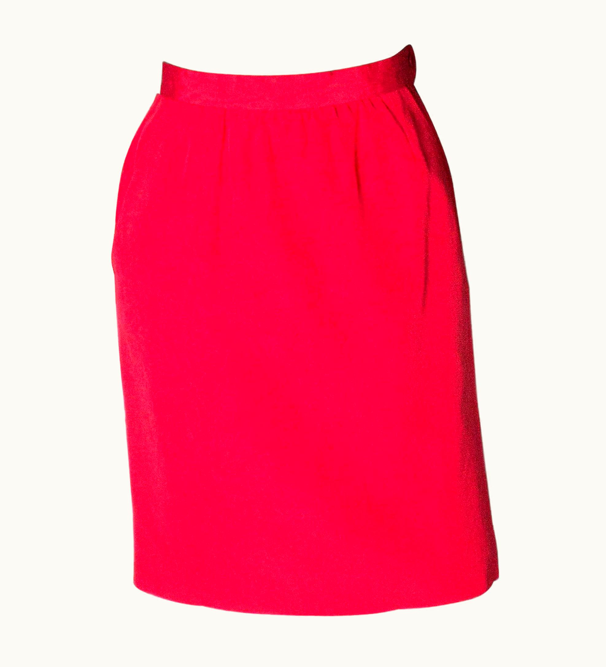 Saint Laurent Vintage Yves Saint Laurent, Rive Gauche Vintage Red Skirt