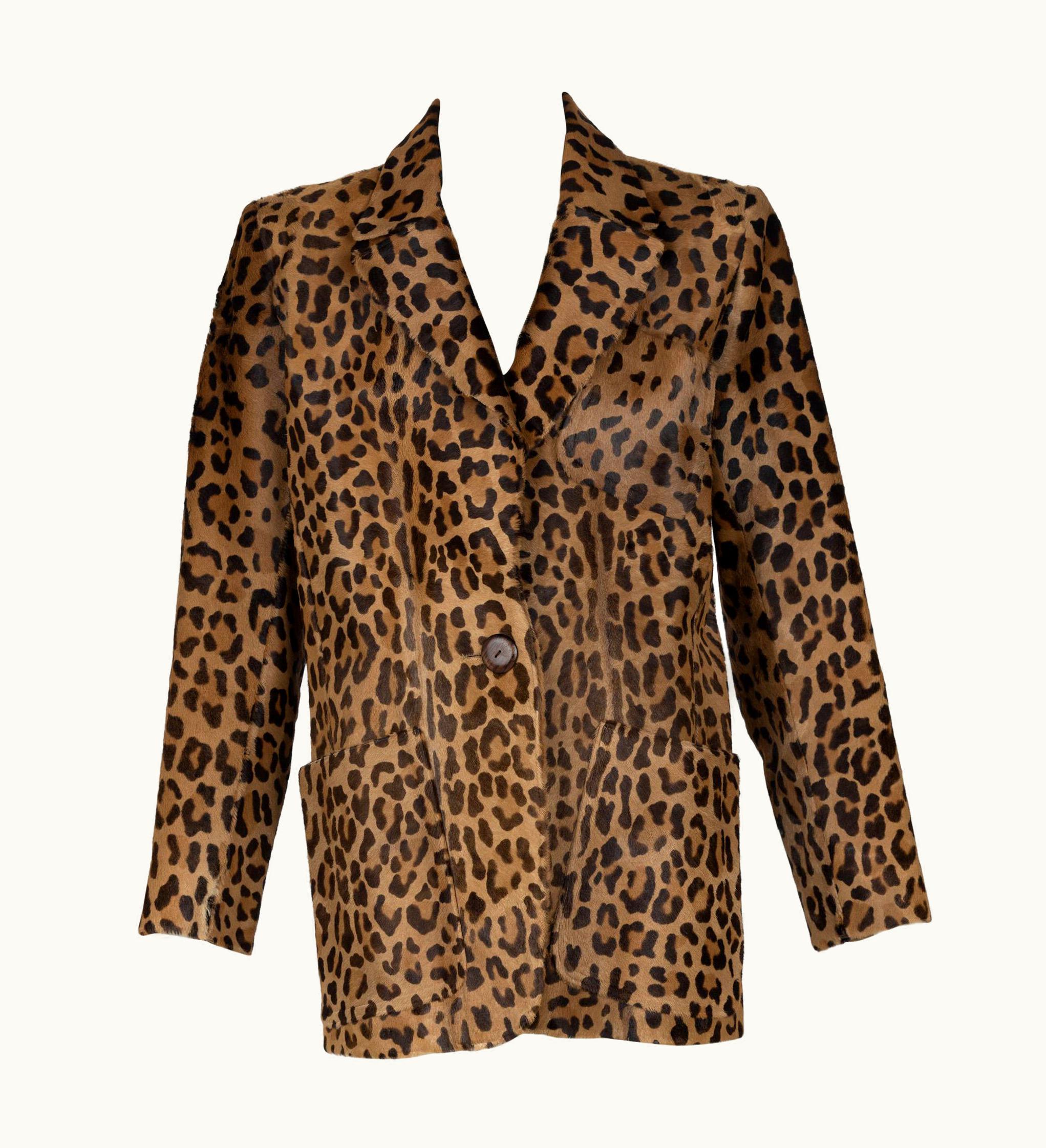 Saint Laurent Vintage Yves Saint Laurent Leopard Print Pony Fur Blazer Jacket YSL